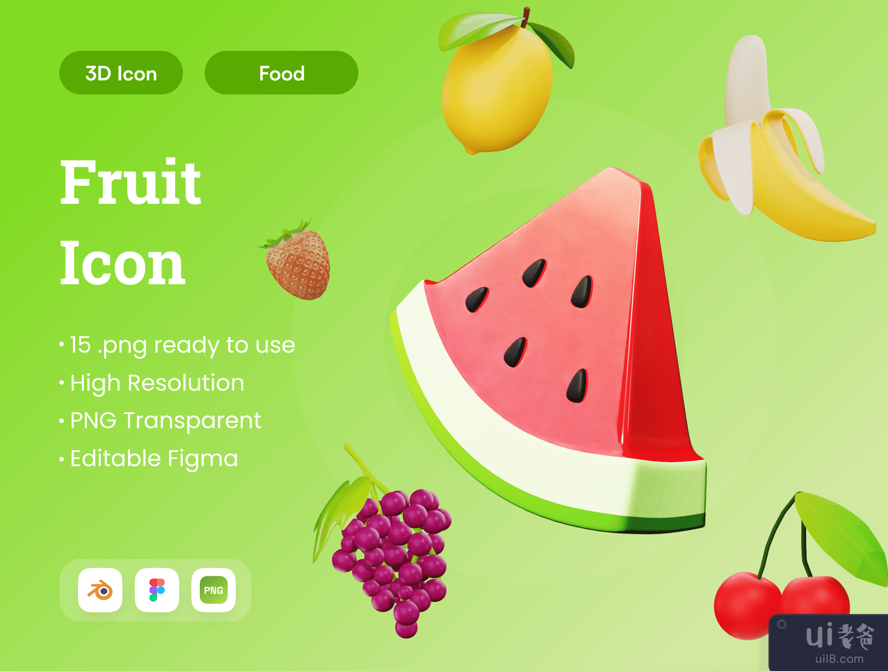 水果3D插图 (Fruit 3D Illustration)插图