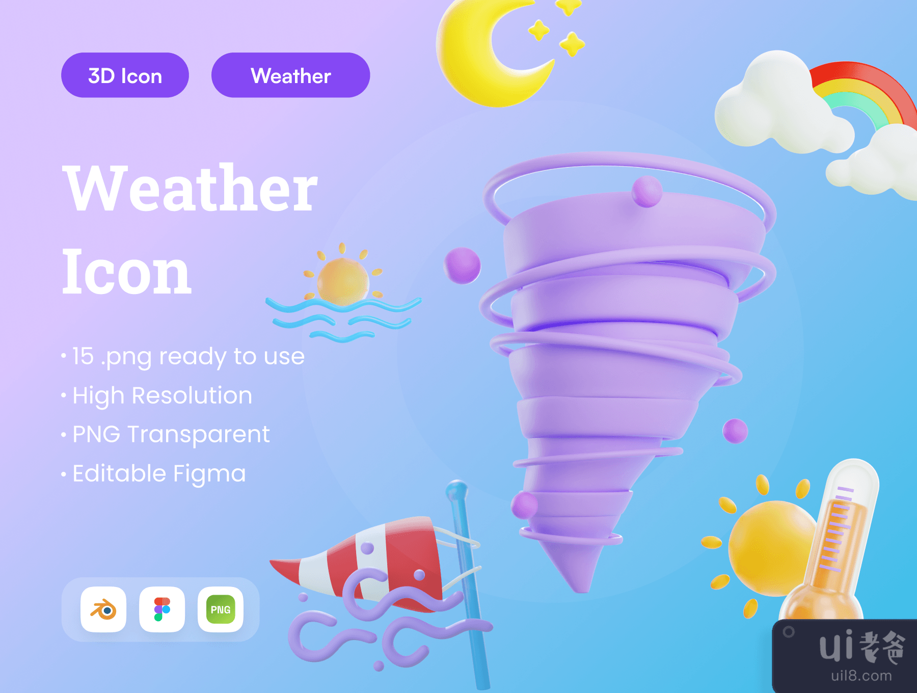 天气3D插图 (Weather 3D Illustrations)插图
