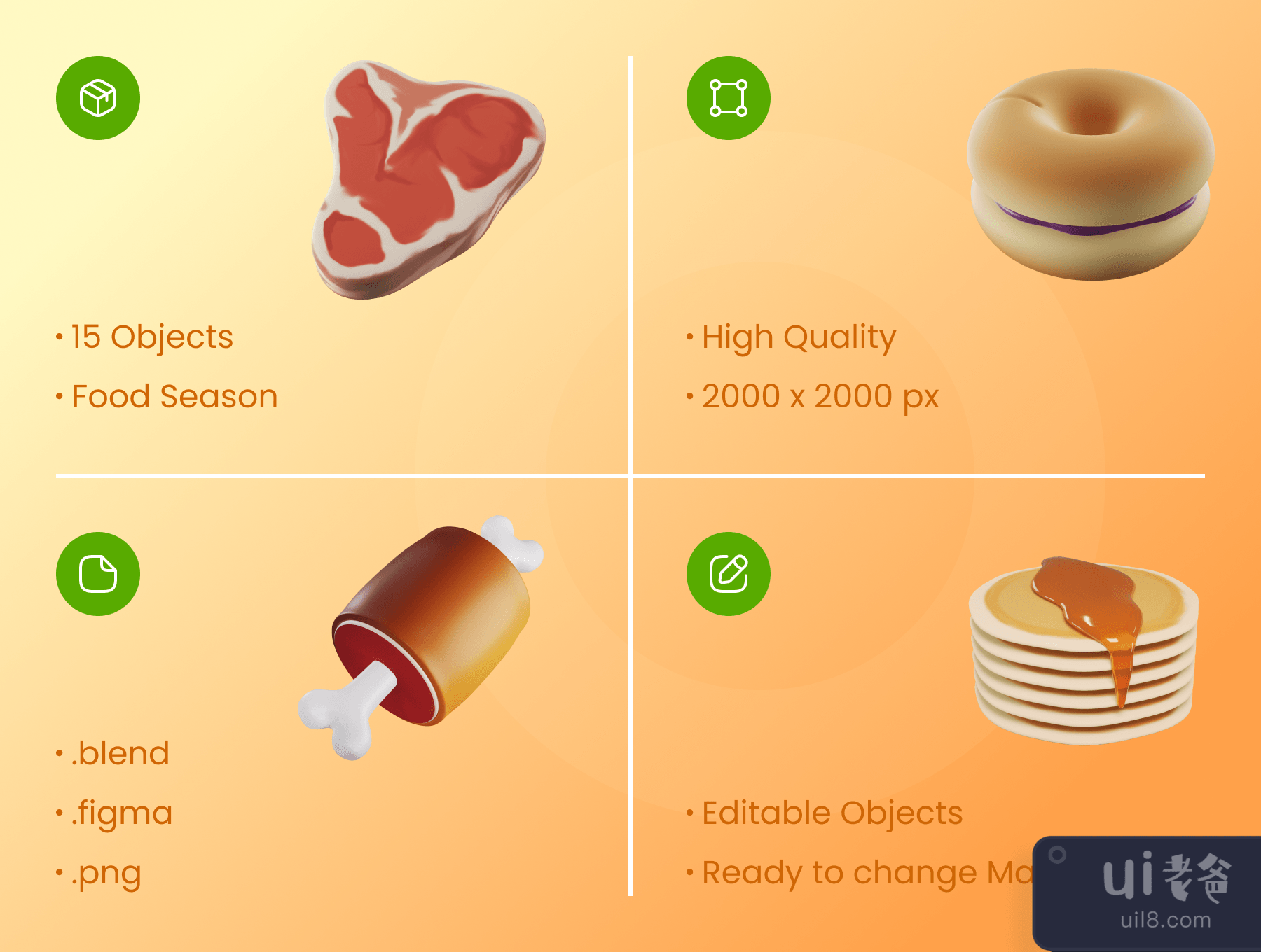 小吃的3D插图 (Snack 3D Illustration)插图3