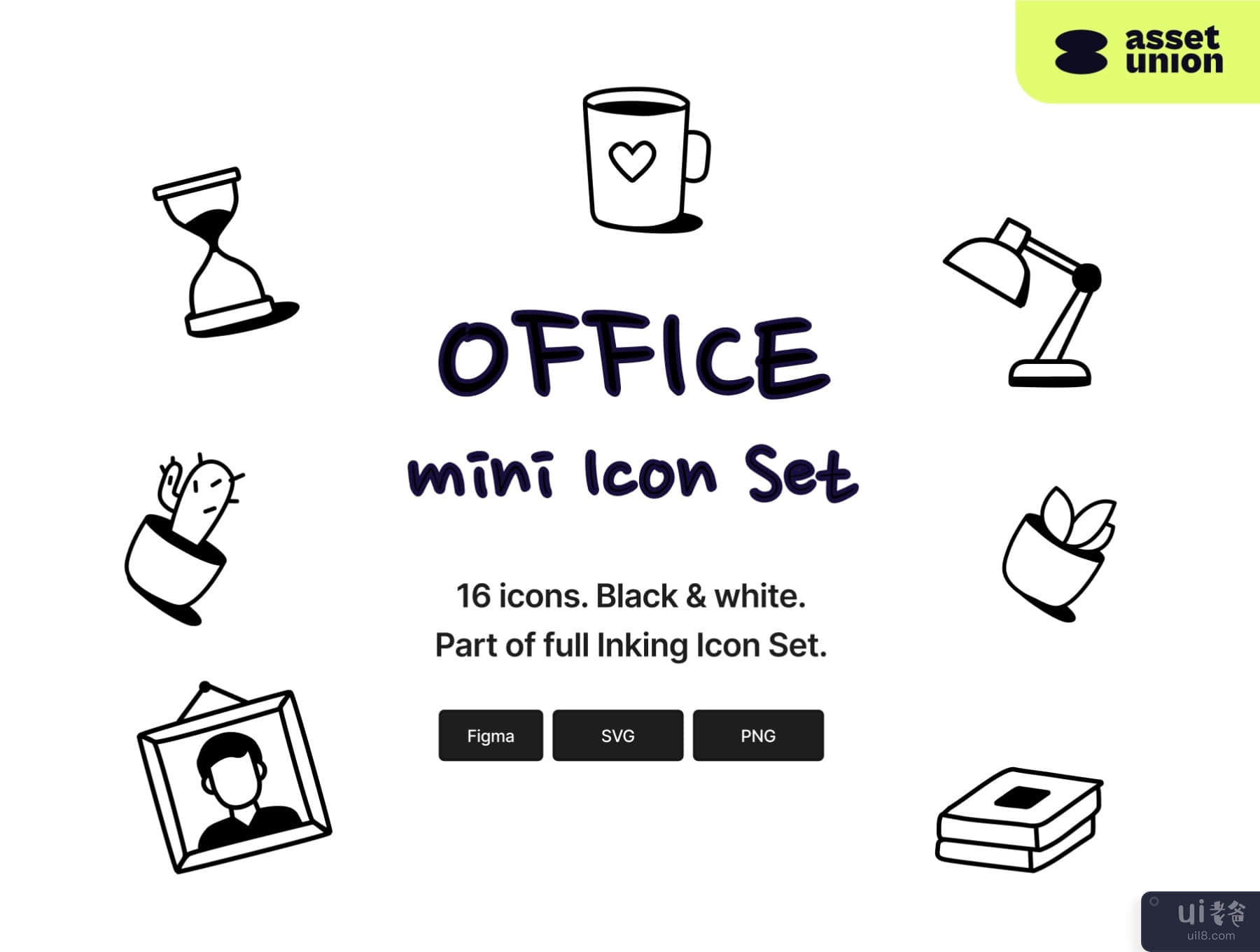 办公室 - 染色图标集 (Office - Inking Icon Set)插图5