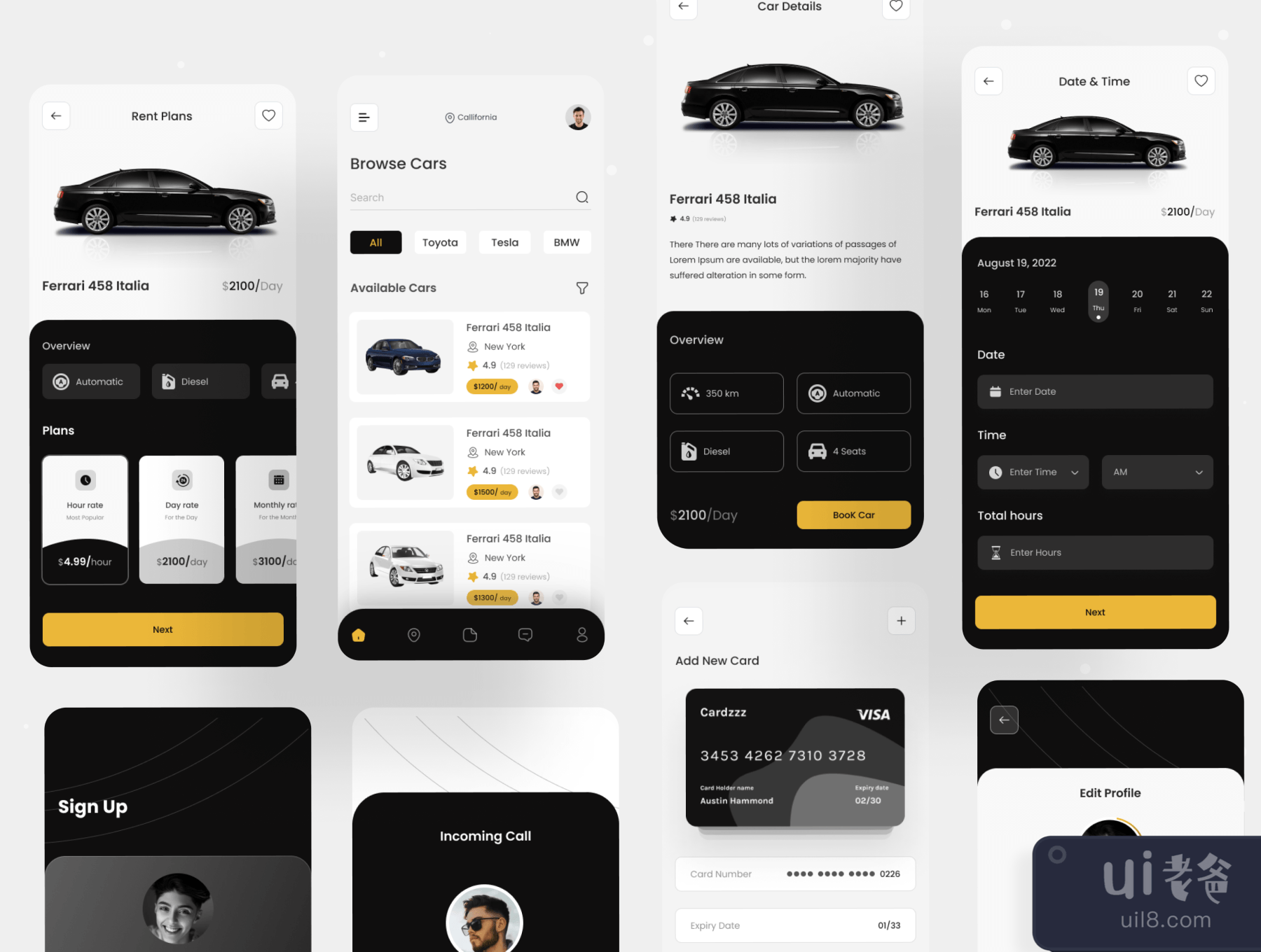 汽车租赁应用UI套件 (Car Rental App UI Kit)插图5