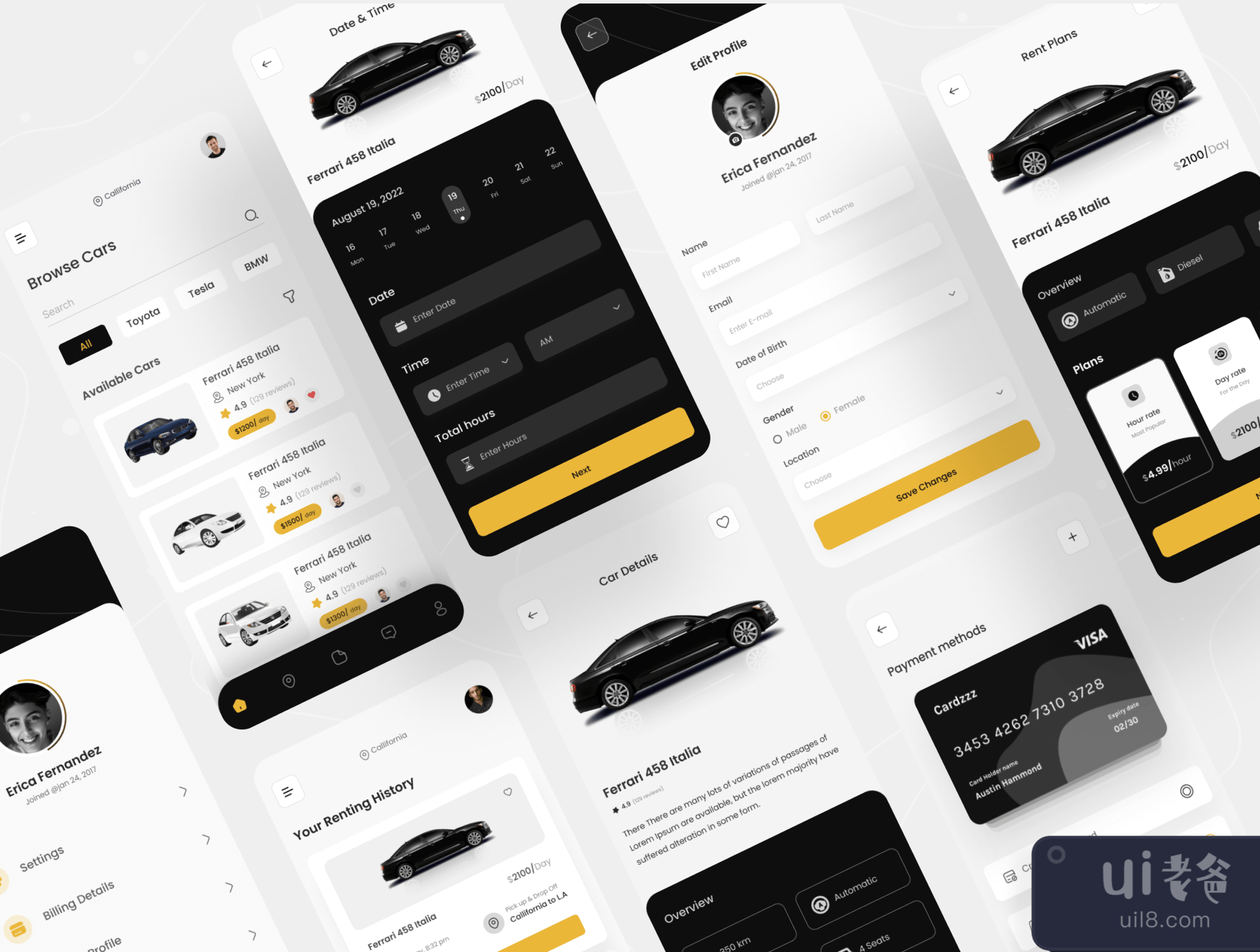 汽车租赁应用UI套件 (Car Rental App UI Kit)插图7