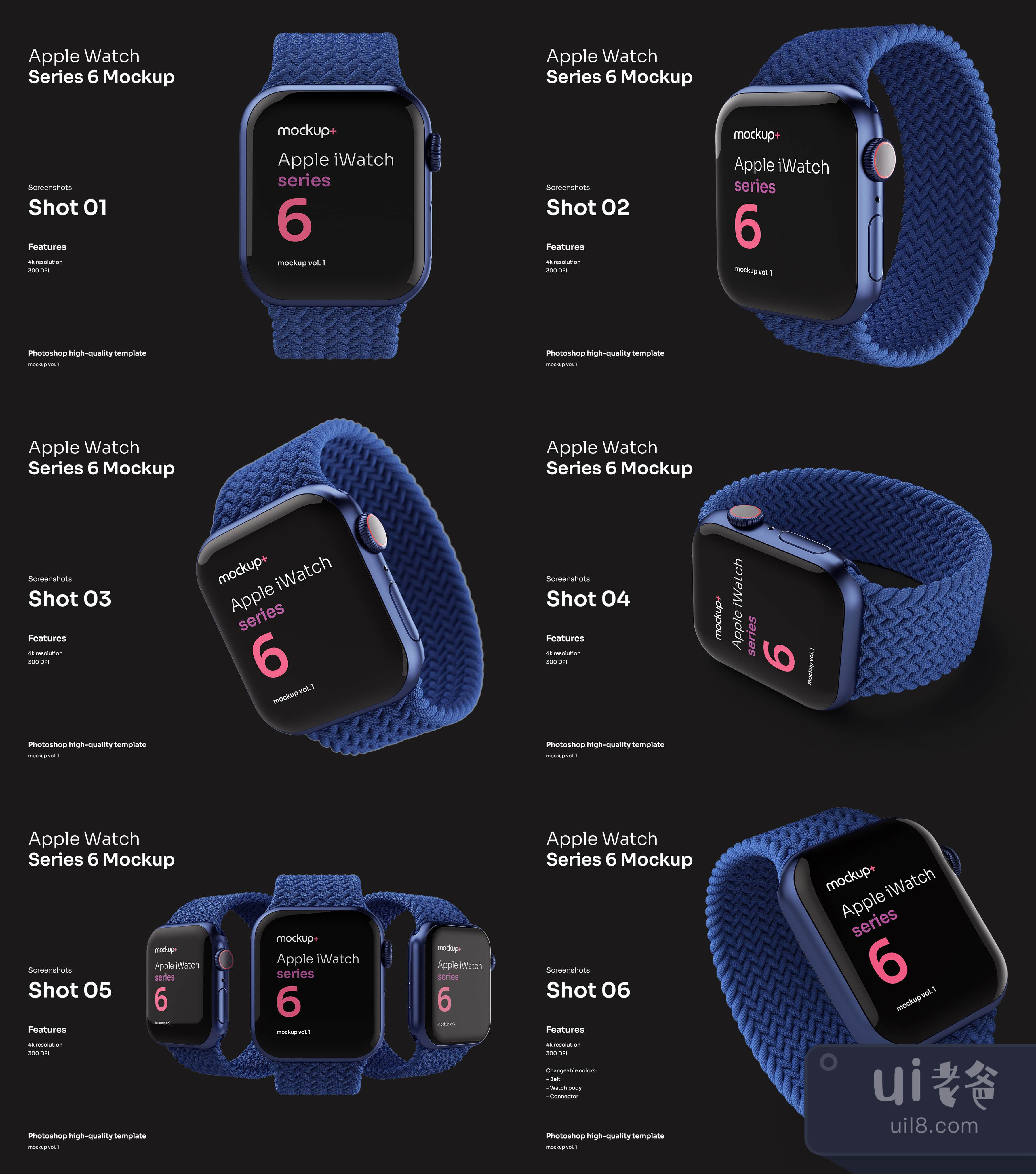 Apple Watch Series 6 Mockup Vol.01 (Apple Watch Se插图1