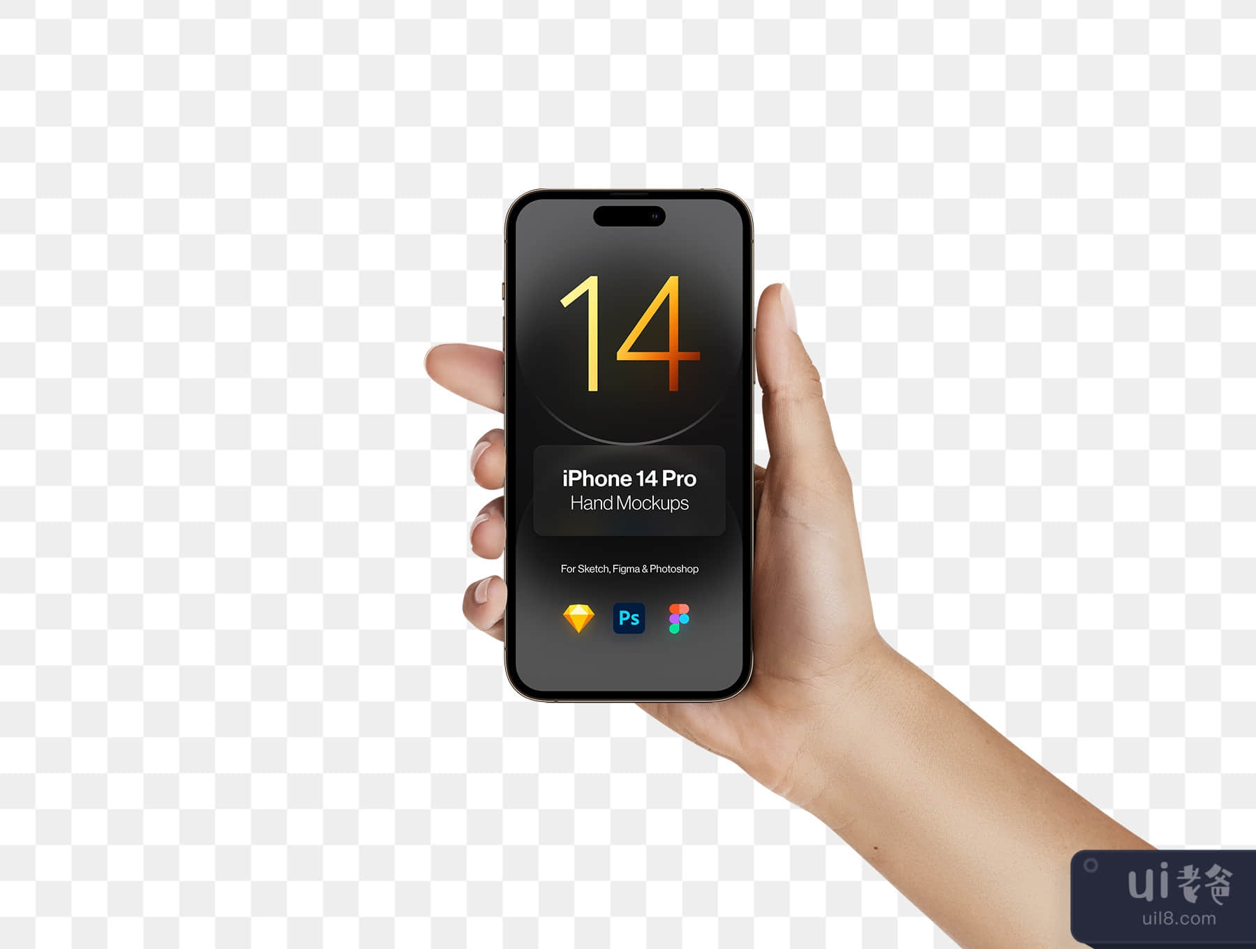 iPhone14专业版和iPhone14--两只手的模拟图 (iPhone 14 Pro & iPhone 14 - 2 Hands Mockups)插图6