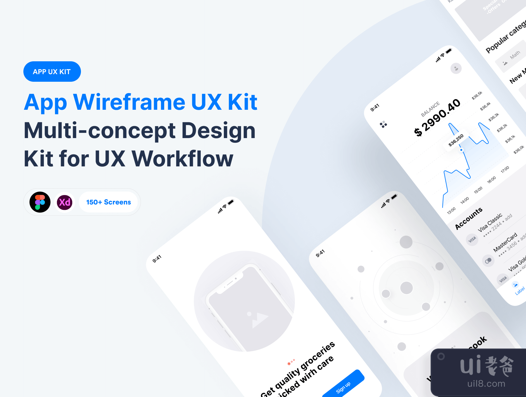 多概念应用程序线框用户体验套件 (Multi-concept App Wireframe UX Kit)插图6