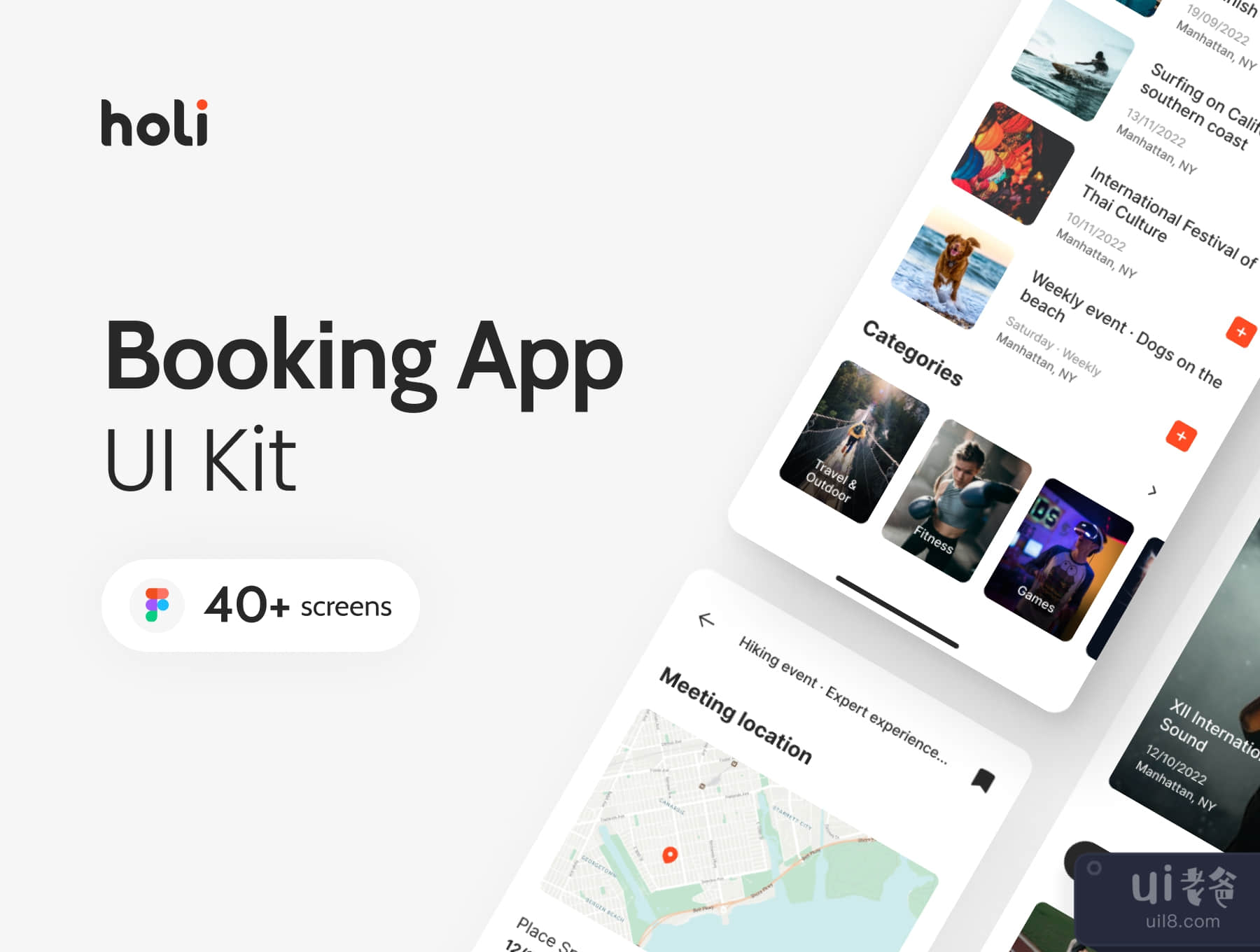 霍利 - 预订应用程序UI套件 (Holi · Booking App UI Kit)插图