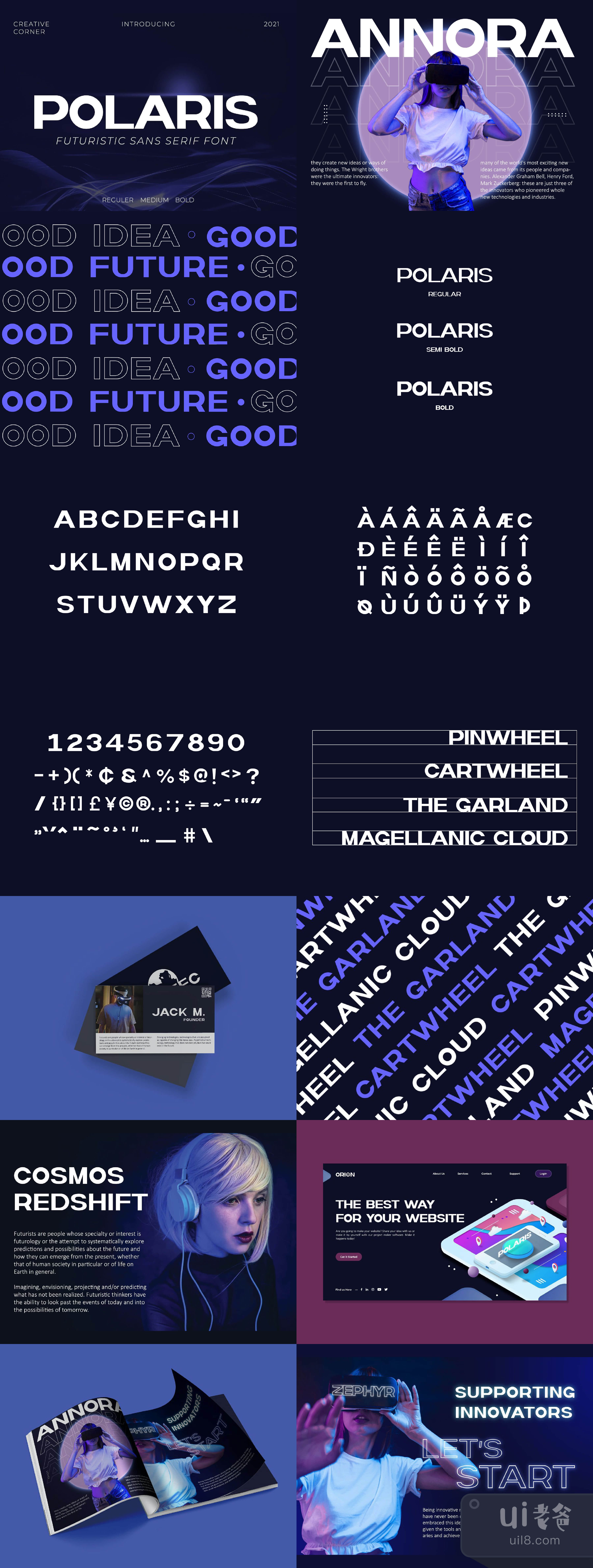 北极星未来主义粗体字 (Polaris Futuristic Bold Typeface)插图1
