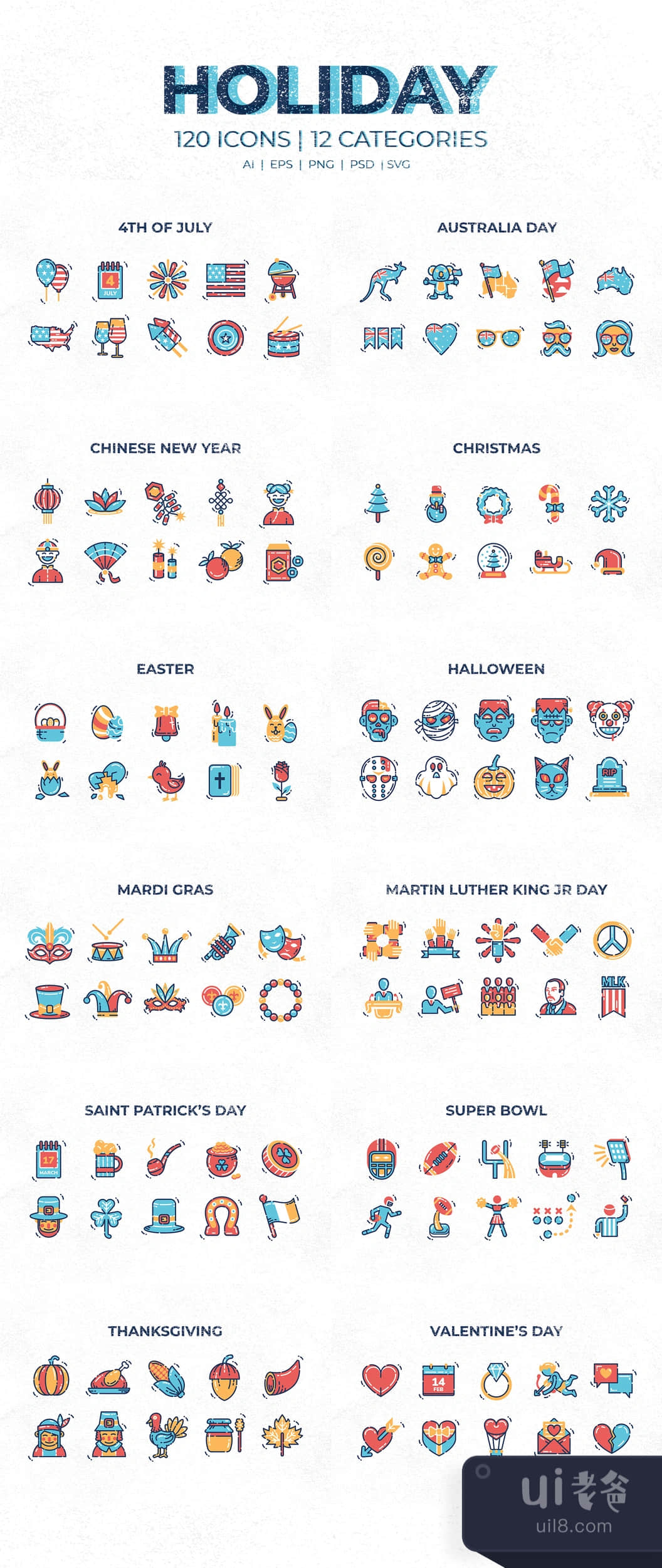 120个假日图标 (120 Holiday Icons)插图1