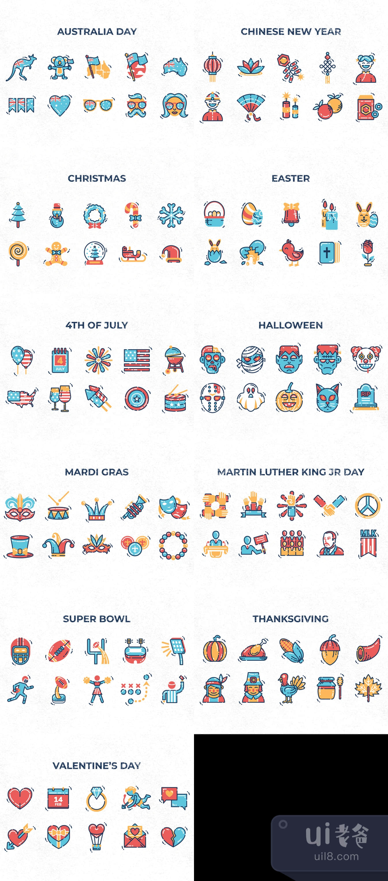 120个假日图标 (120 Holiday Icons)插图
