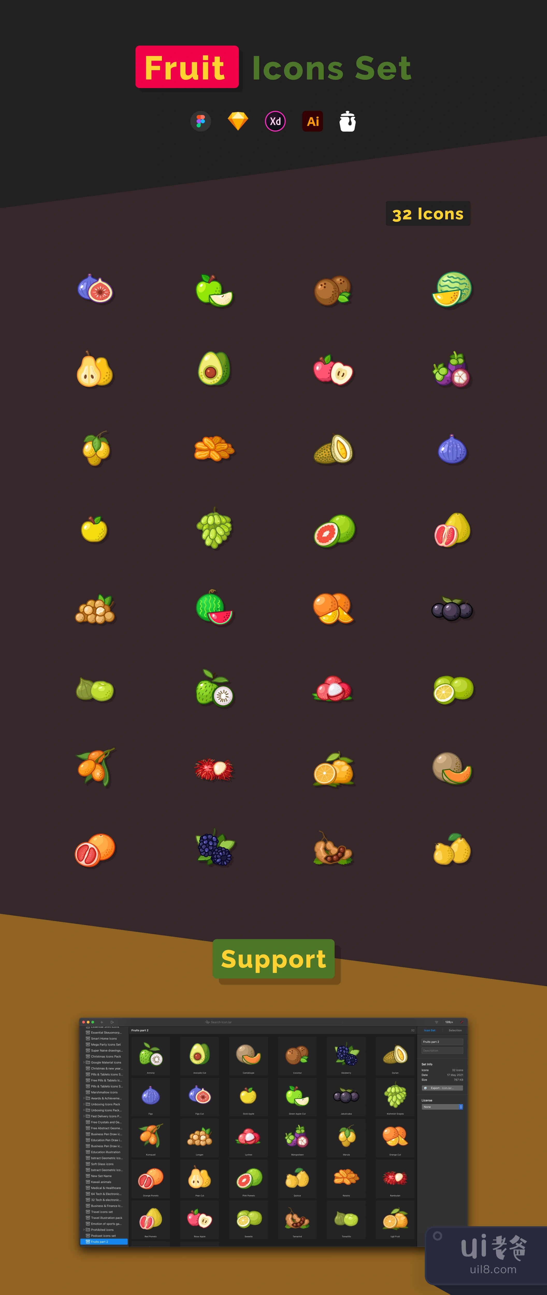 水果图标集--第二部分 (Fruit icons set - part II)插图