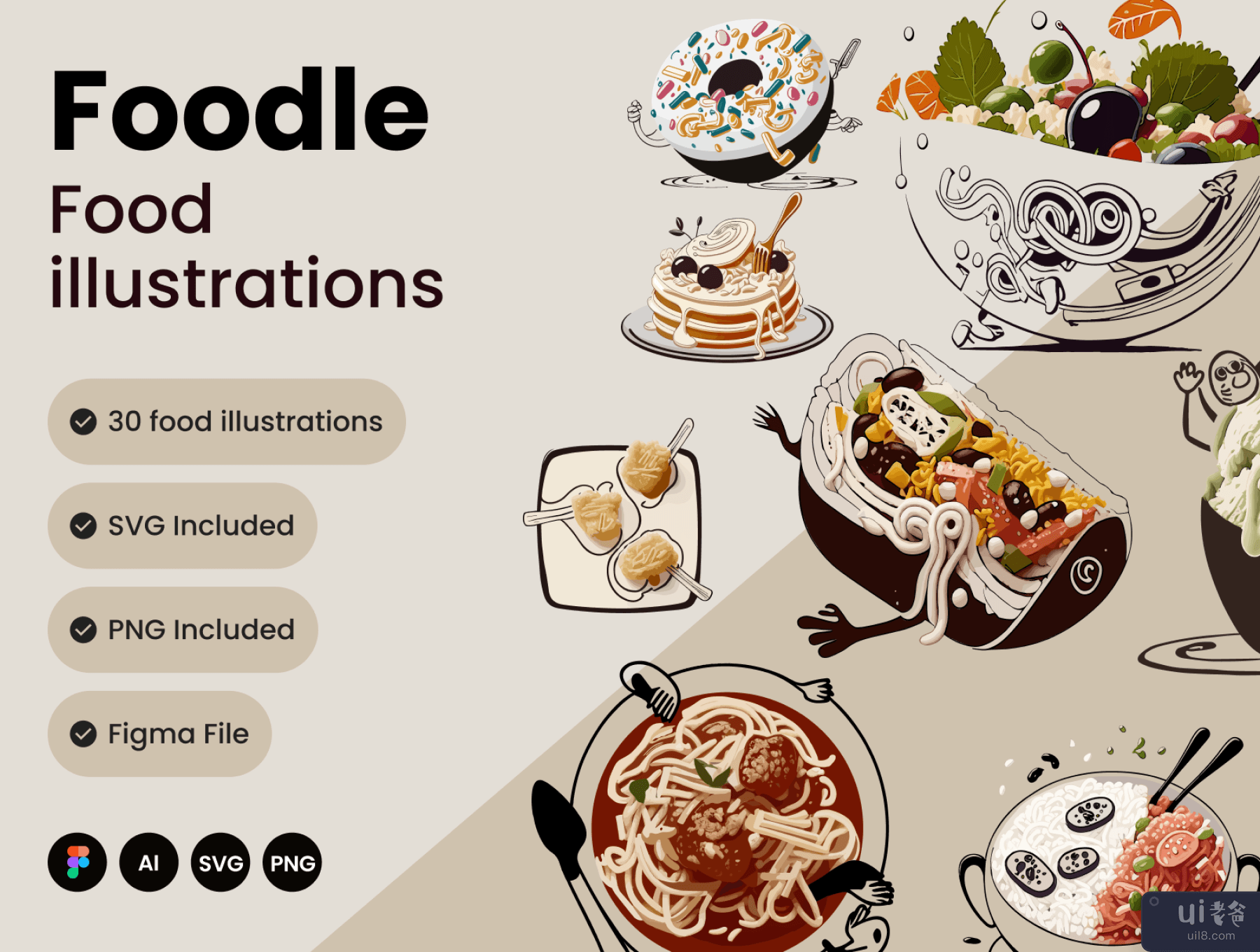 Foodle 插画 (Foodle Illustrations)插图5