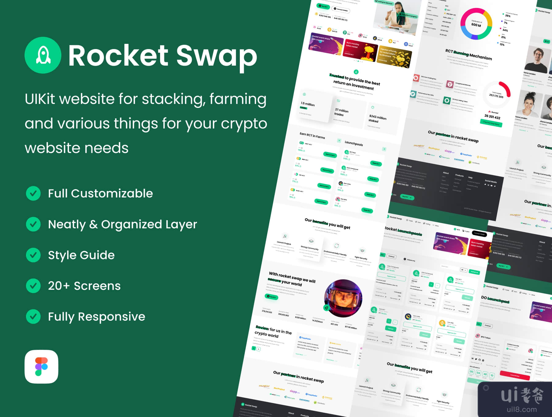 火箭互换--UIKit网站，用于堆积、耕种和各种东西，满足你的加密货币网站需求 (Rocket Swap- UIKit website for stacking, farming and various things for your crypto website needs)插图1
