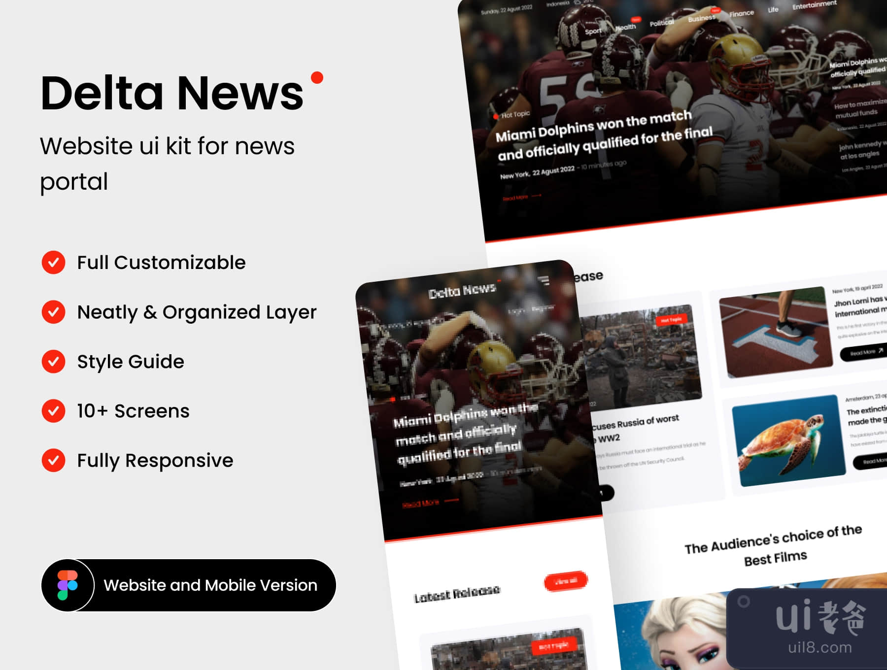 Delta News - 新闻门户的网站uikit (Delta News - Website uikit for news portal)插图5