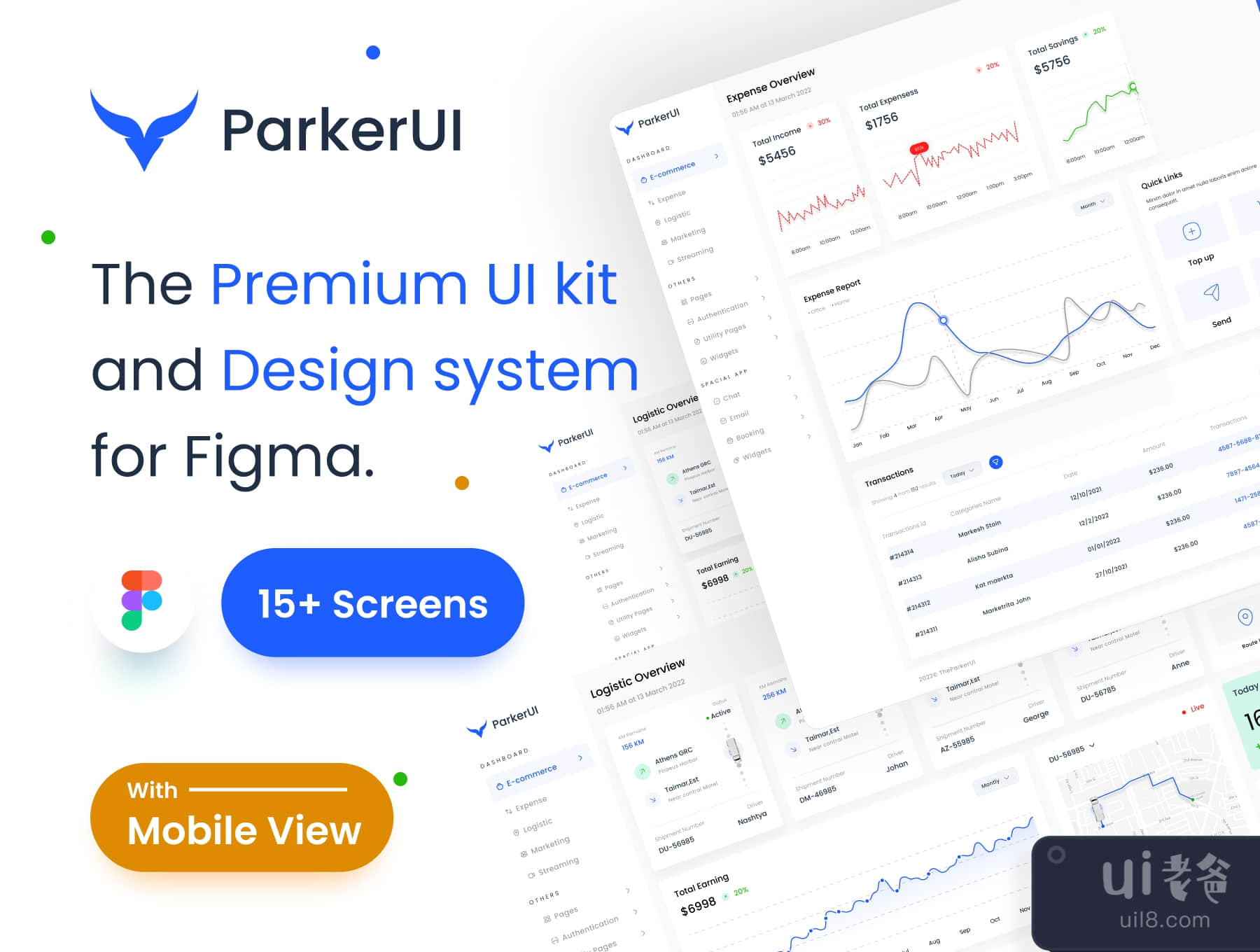 ParkerUI - 高级分析UI套件 (ParkerUI - Premium Analytics UI kit)插图4