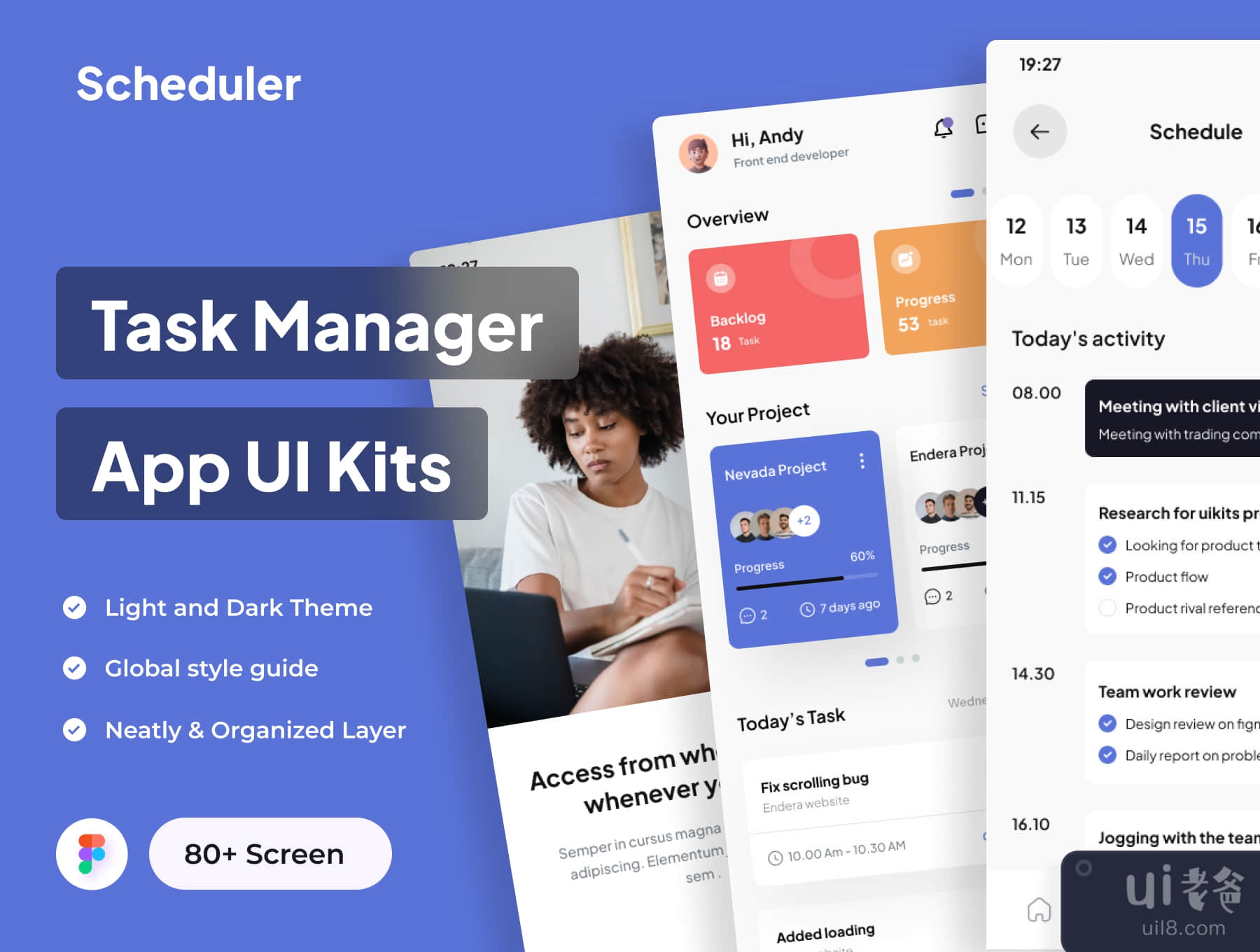 Scheduler - 任务管理器 App UI Kit (Scheduler - Task Manager App UI Kits)插图