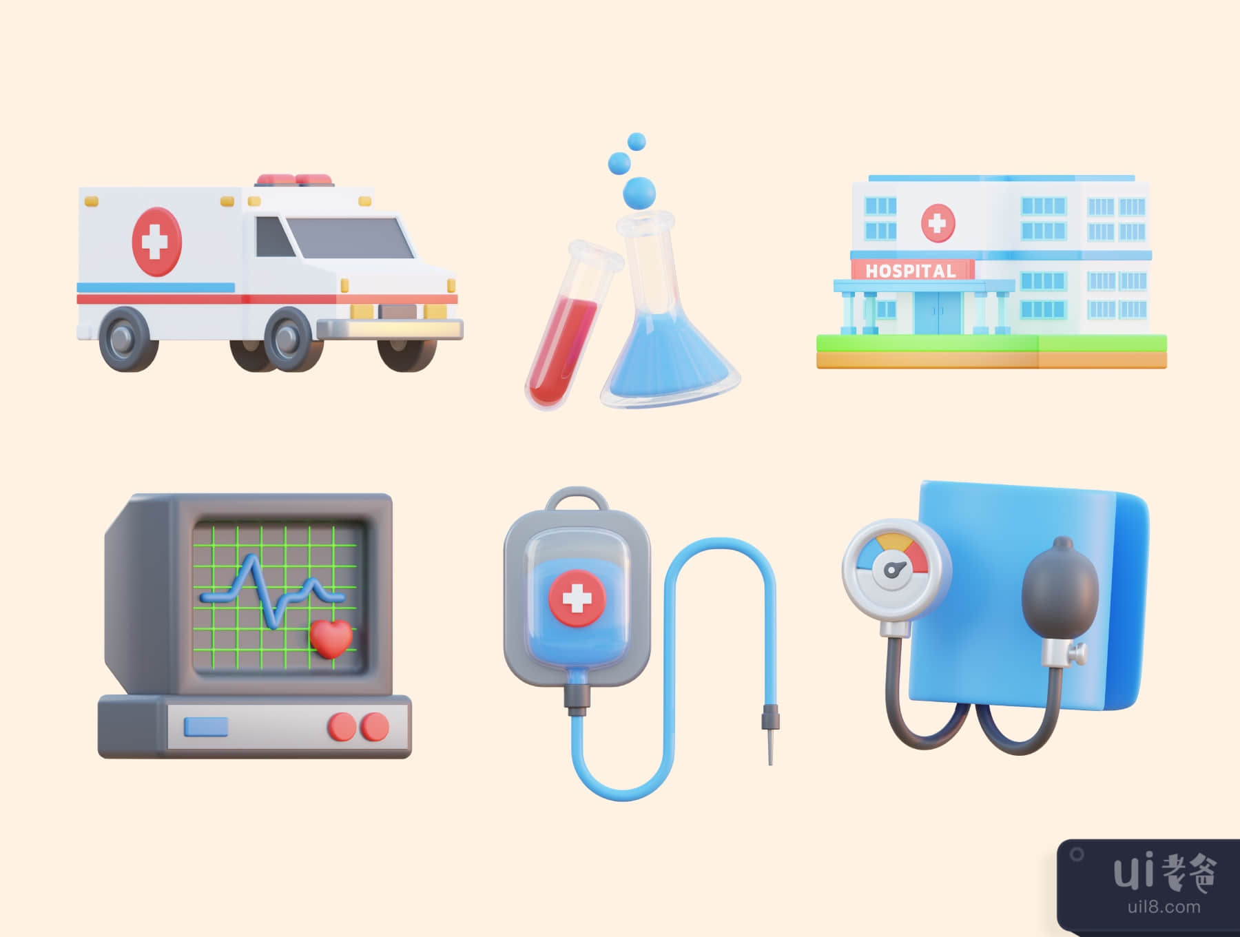 医疗和医生3D图标包 (Medical & Doctor 3D Icon Pack)插图5