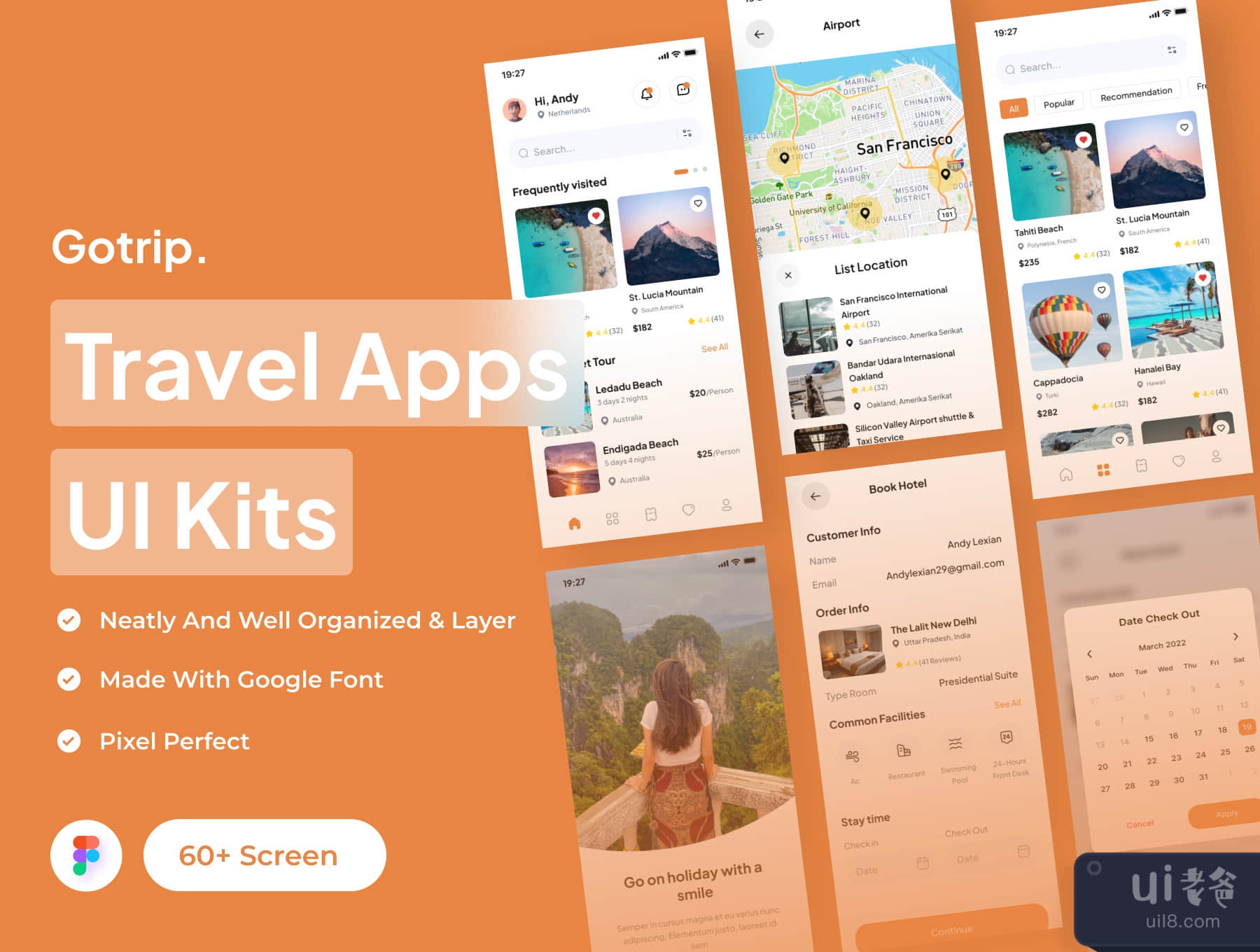 Gotrip - 旅游应用UI套件 (Gotrip - Travel Apps UI Kits)插图