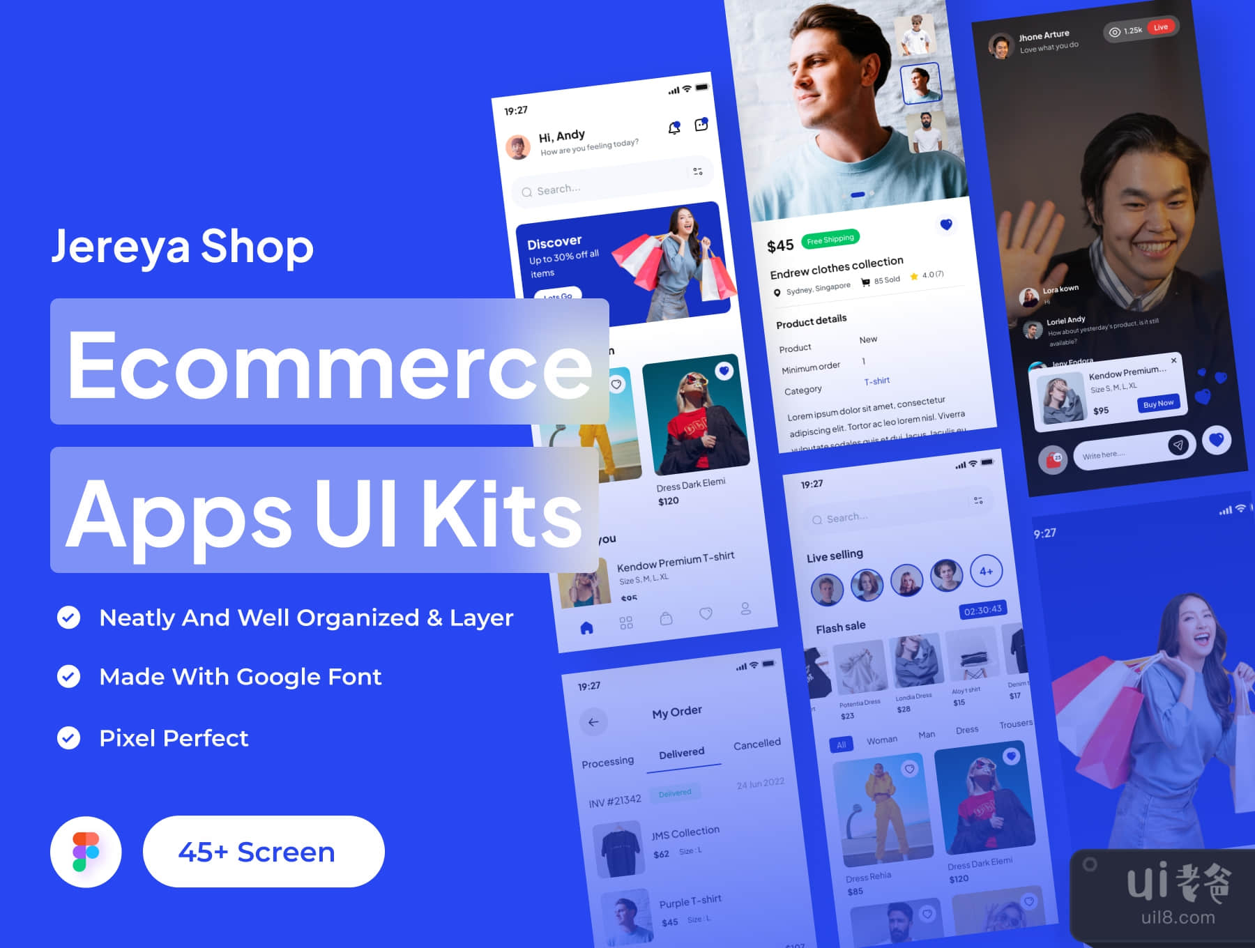 Jereya Shop - 电子商务应用UI套件 (Jereya Shop - Ecommerce Apps UI Kits)插图