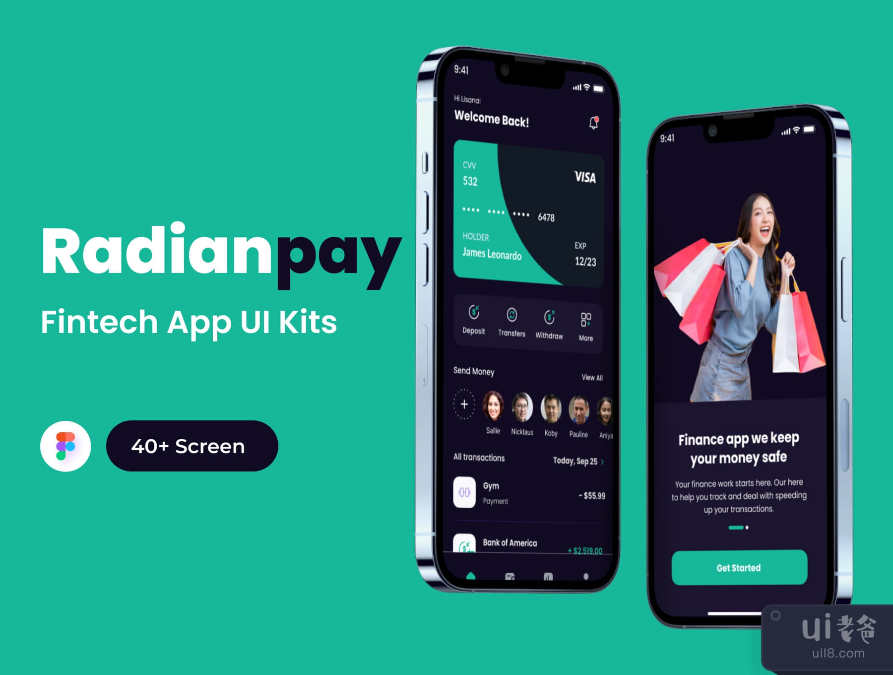 Radianpay - 金融技术移动应用UI套件 (Radianpay - Fintech Mobile App UI Kit)插图