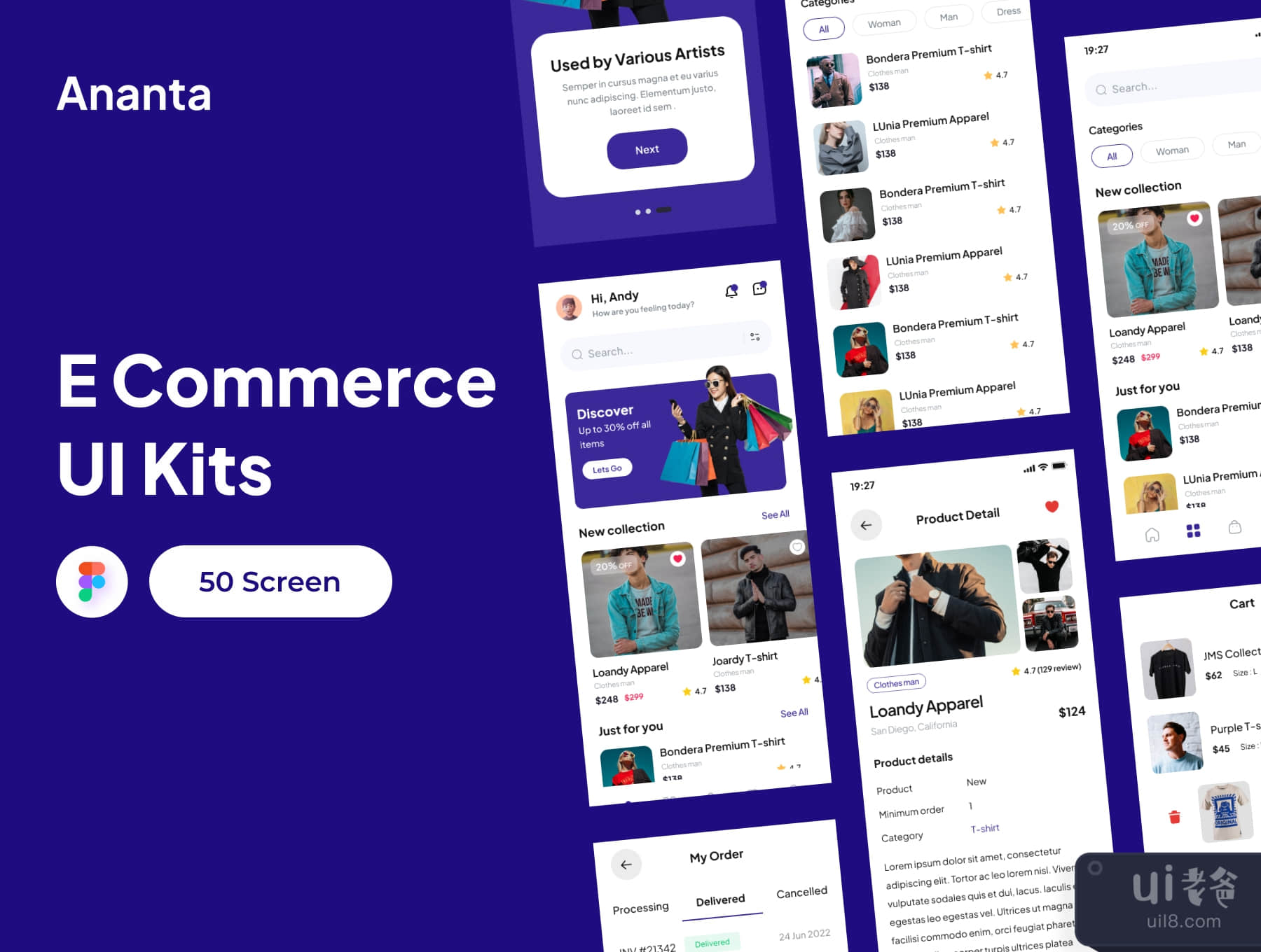 Ananta - 电子商务应用程序UI套件 (Ananta - E Commerce App UI Kits)插图