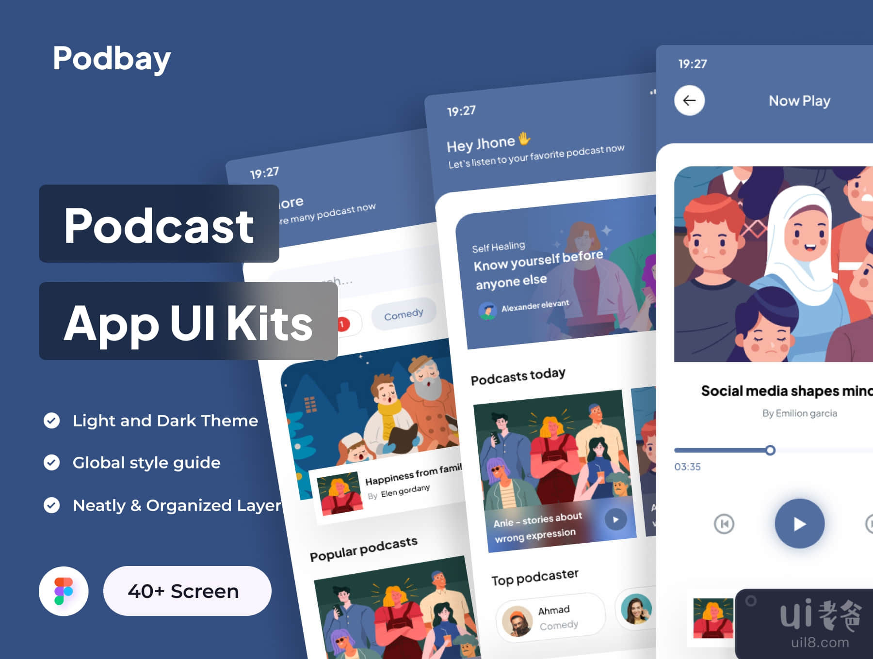 Podbay - Podcast App UI Kit (Podbay - Podcast App UI Kits)插图