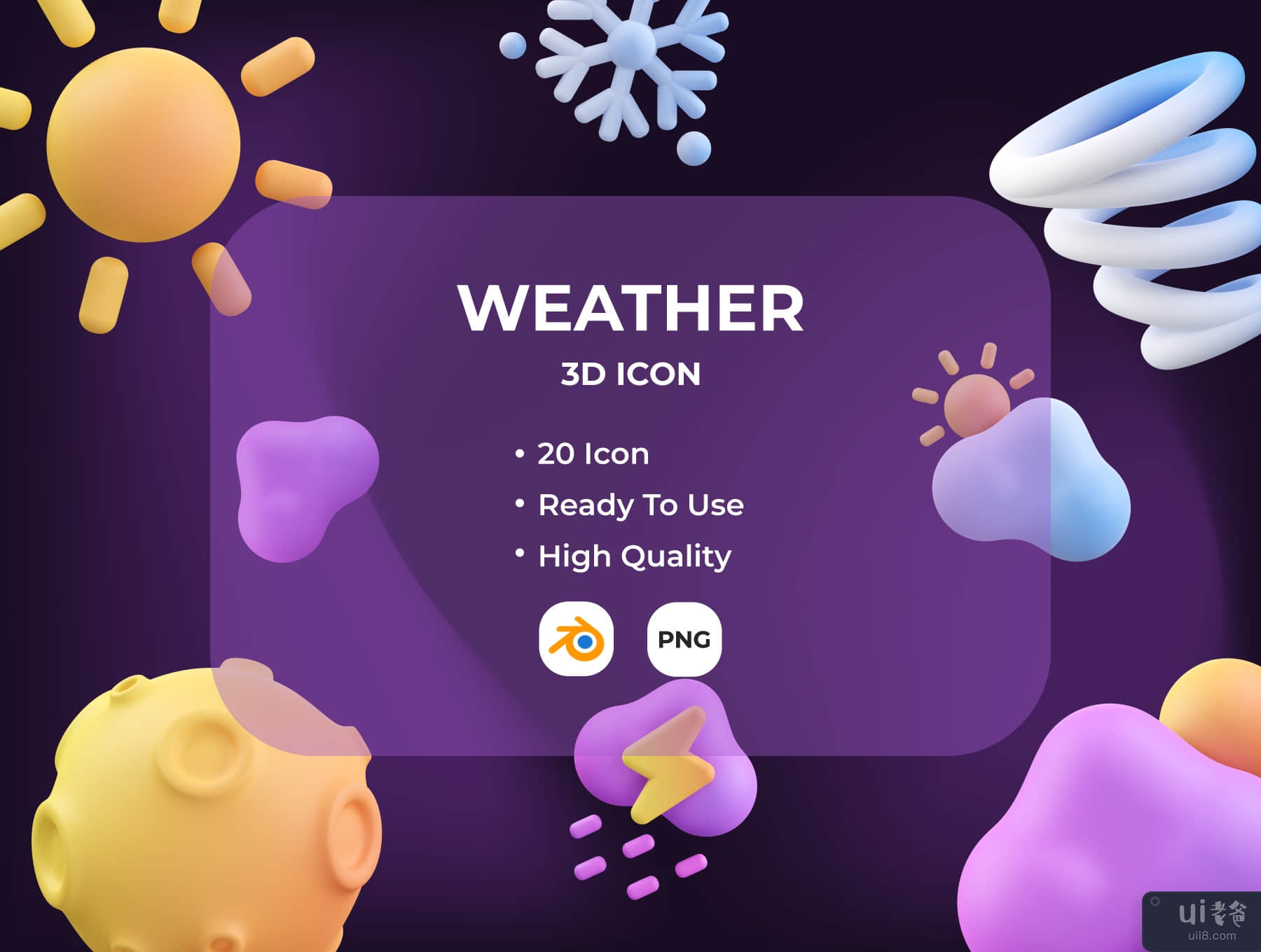 天气 3D 图标 (Weather 3D Icon)插图5