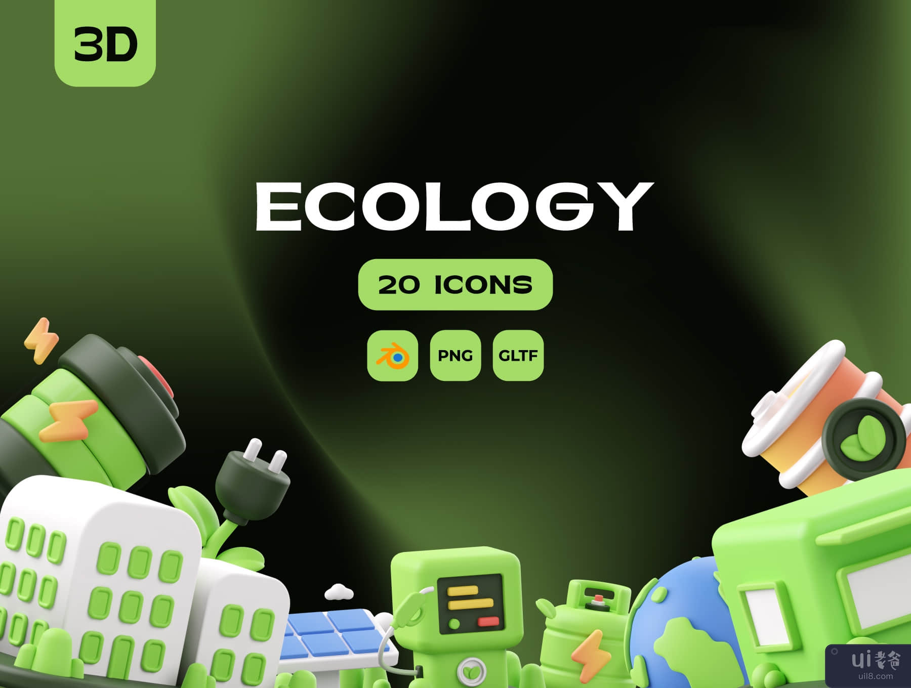 生态三维插画 (Ecology 3D Illustration)插图5