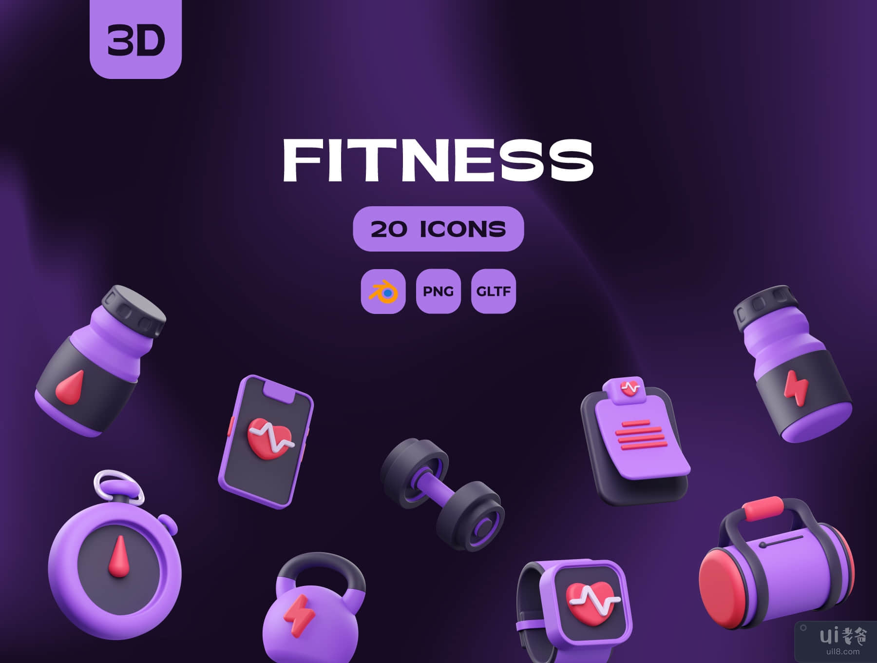 健身三维插图 (Fitness 3D Illustrations)插图5