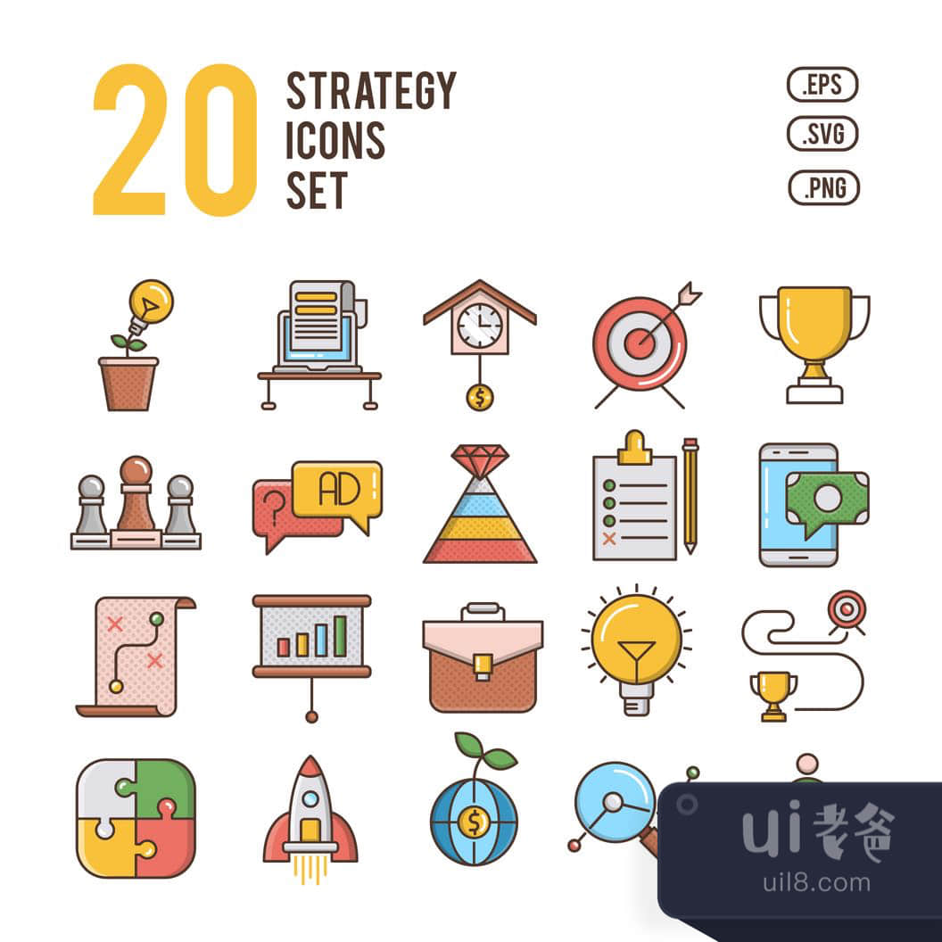 20个战略图标 (20 Strategy Icons)插图1