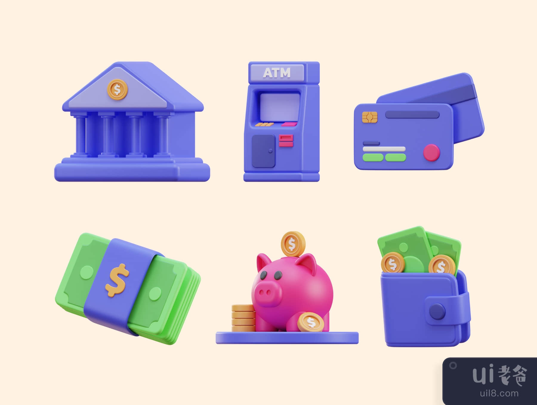 金融和加密货币3D图标包 (Finance & Crypto 3D Icon Pack)插图4
