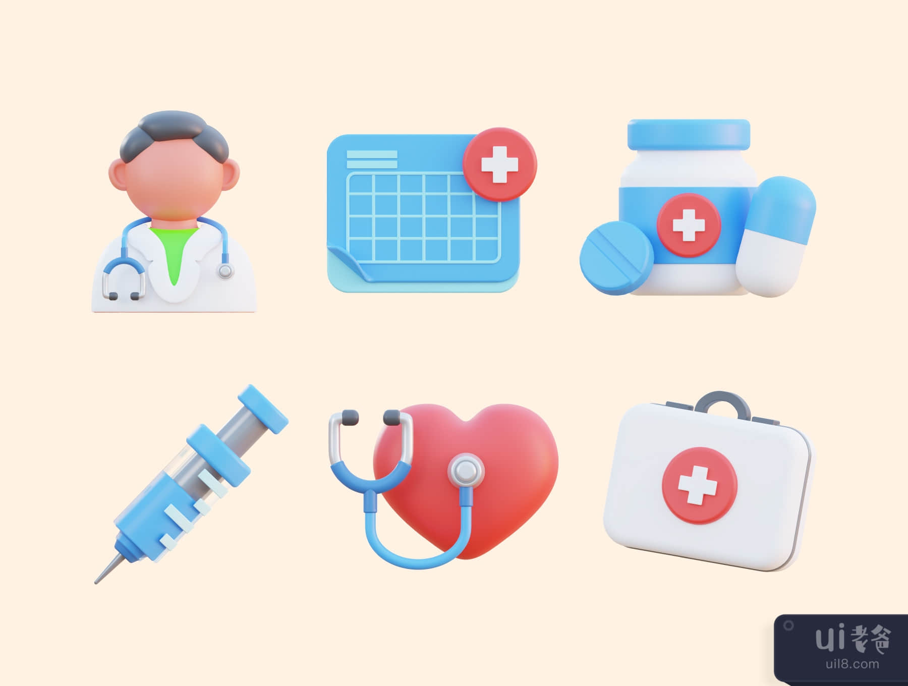 医疗和医生3D图标包 (Medical & Doctor 3D Icon Pack)插图4