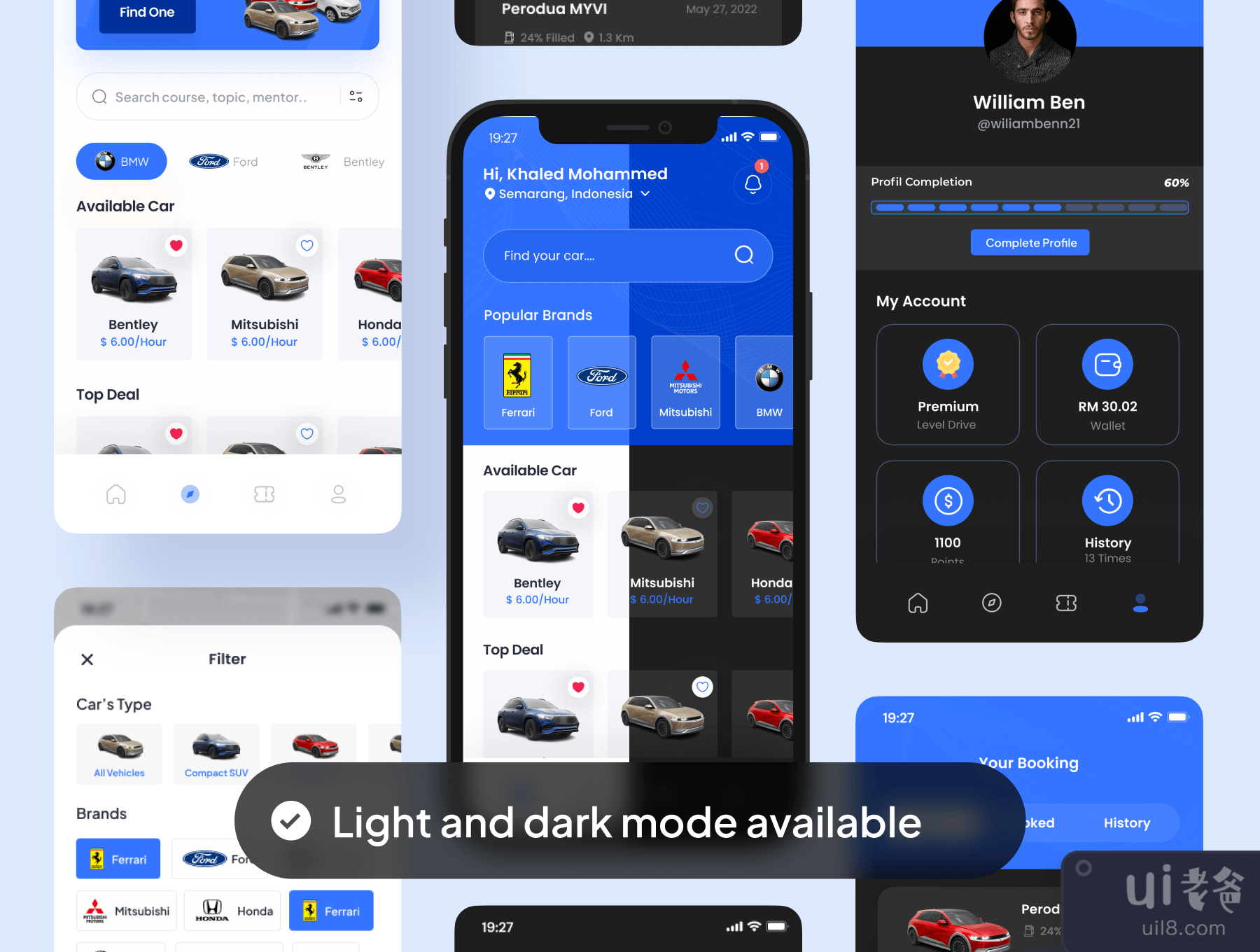 FazCar - 汽车租赁应用UI设计套件 (FazCar - Car Rental App UI Kit)插图6