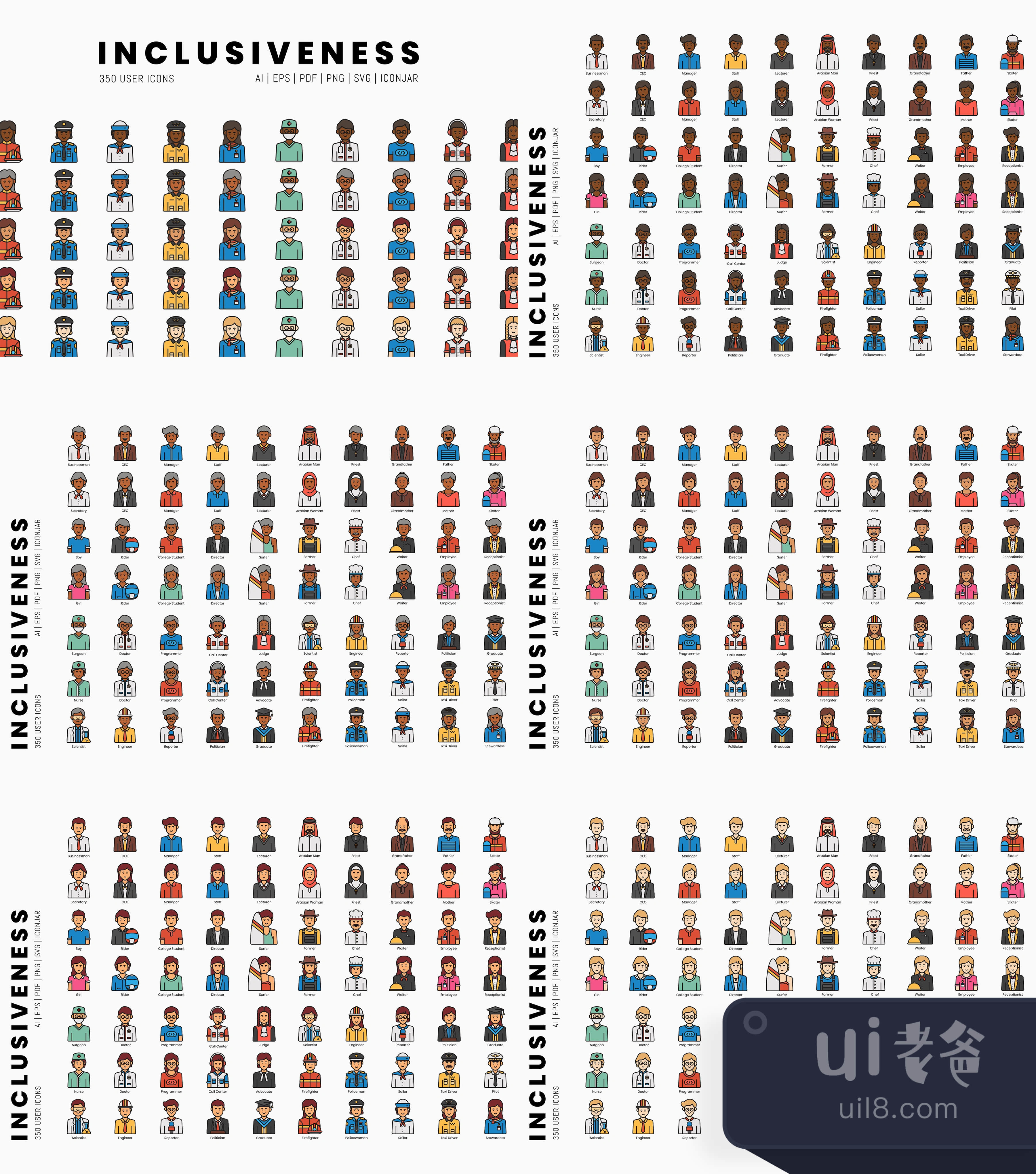 350个包容性的图标 (350 Inclusiveness Icons)插图1