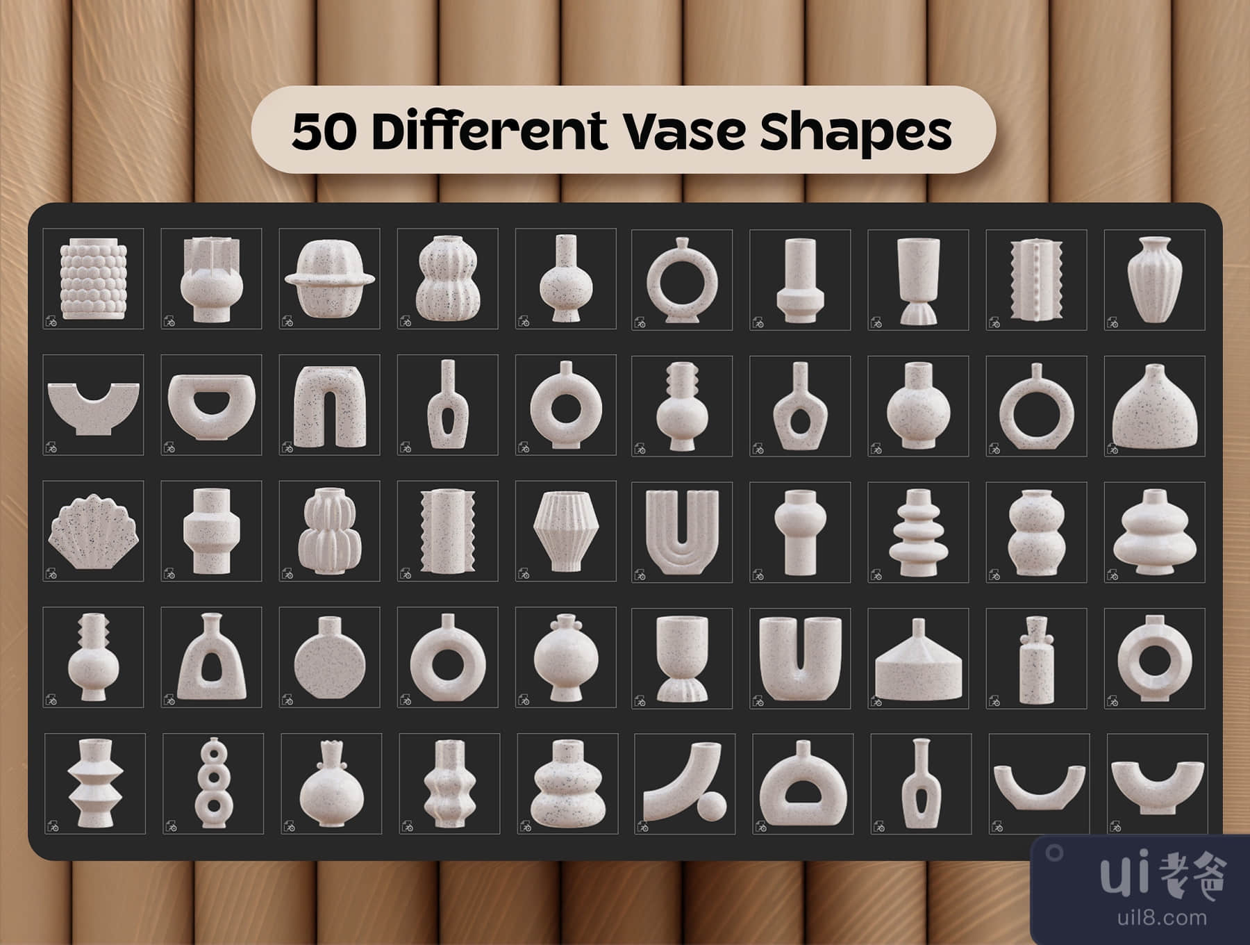 Procreate 3D陶瓷花瓶 (Procreate Ceramic Vases 3D)插图2