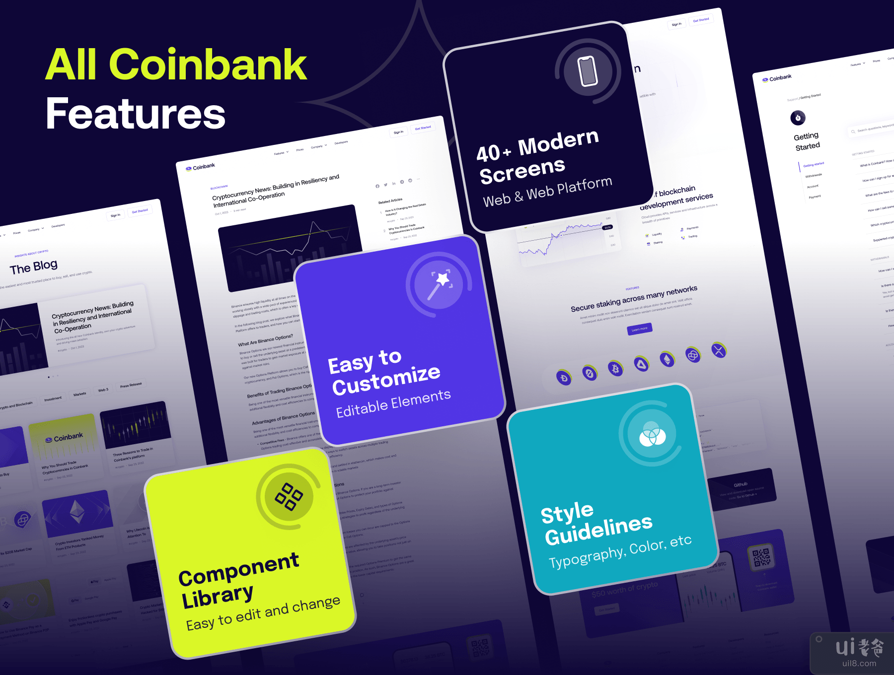Coinbank - 加密钱包和交易平台 UI 工具包 (Coinbank - Crypto Wallet & Trading Platform UI Kit)插图5