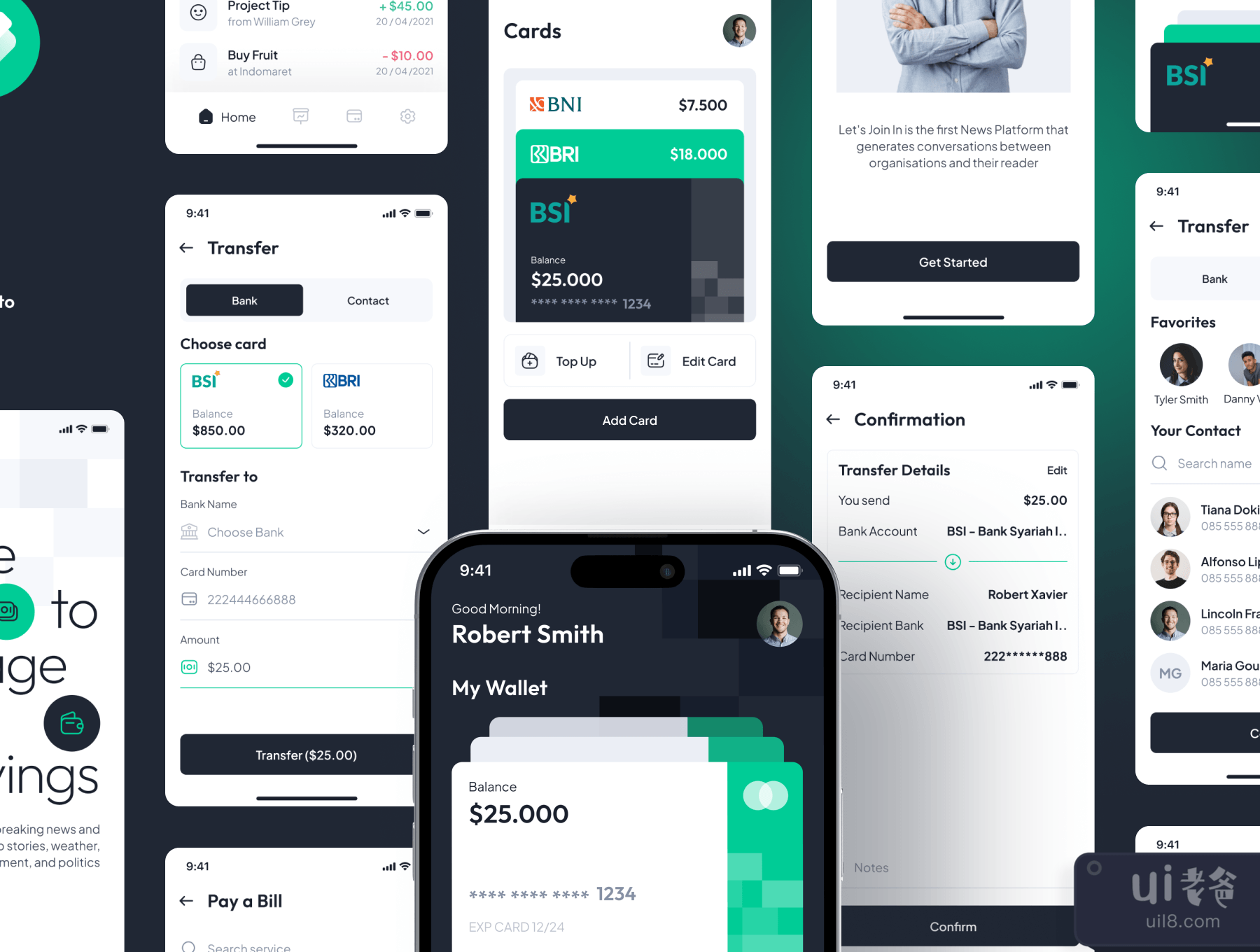 Walleto - 数字钱包应用UI工具包 (Walleto - Digital Wallet App UI Kit)插图3