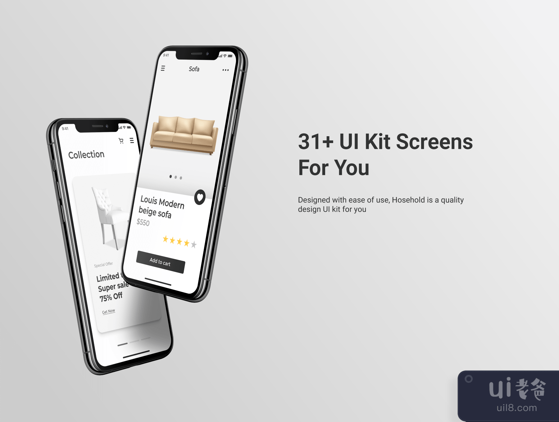 家居 - 家具应用移动UI套件 (Household - Furniture Application Mobile UI Kit)插图4