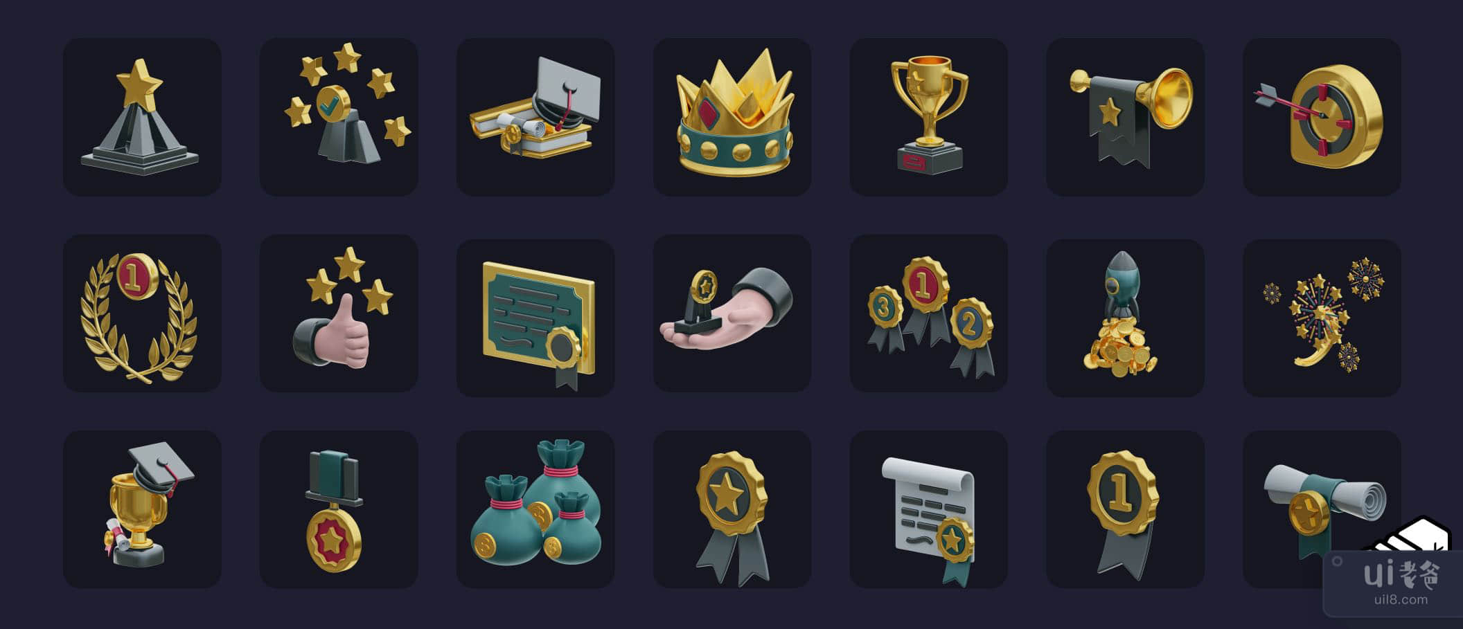 奖励与成功图标 (Reward & Success Icons)插图