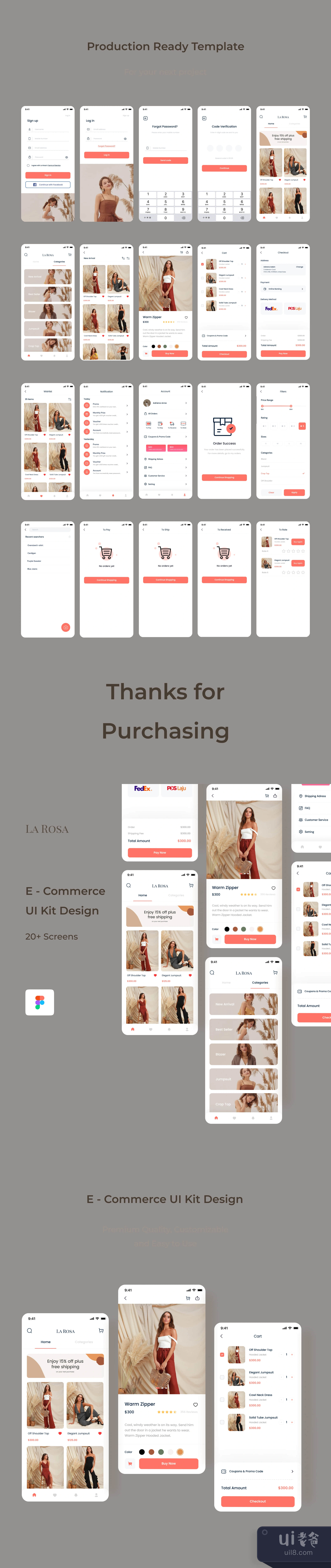 La Rosa - 在线商店应用程序UI工具包 (La Rosa - Online Shop App插图