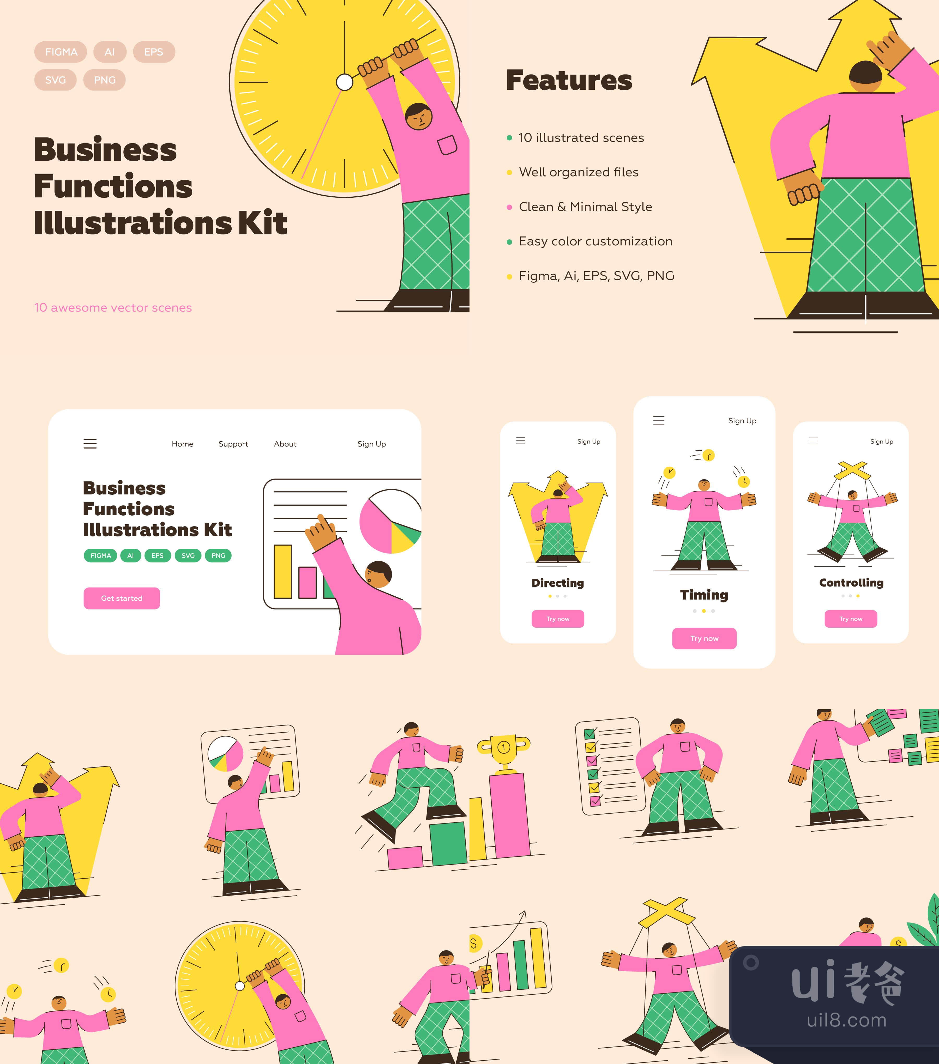 商业功能图解套件 (Business Functions Illustrations Kit)插图