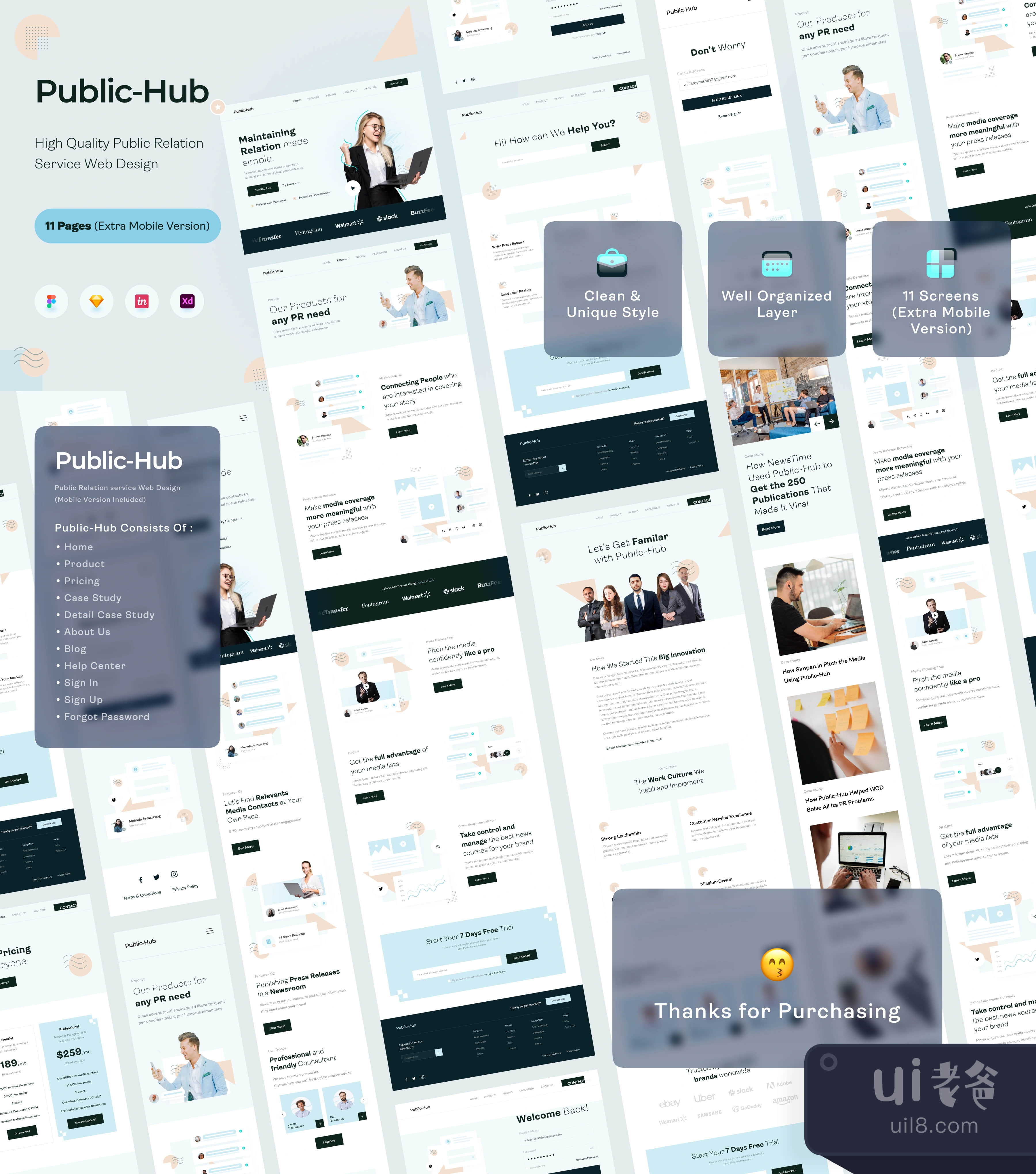 Public-Hub登陆页UI KIT (Public-Hub Landing Page UI KI插图