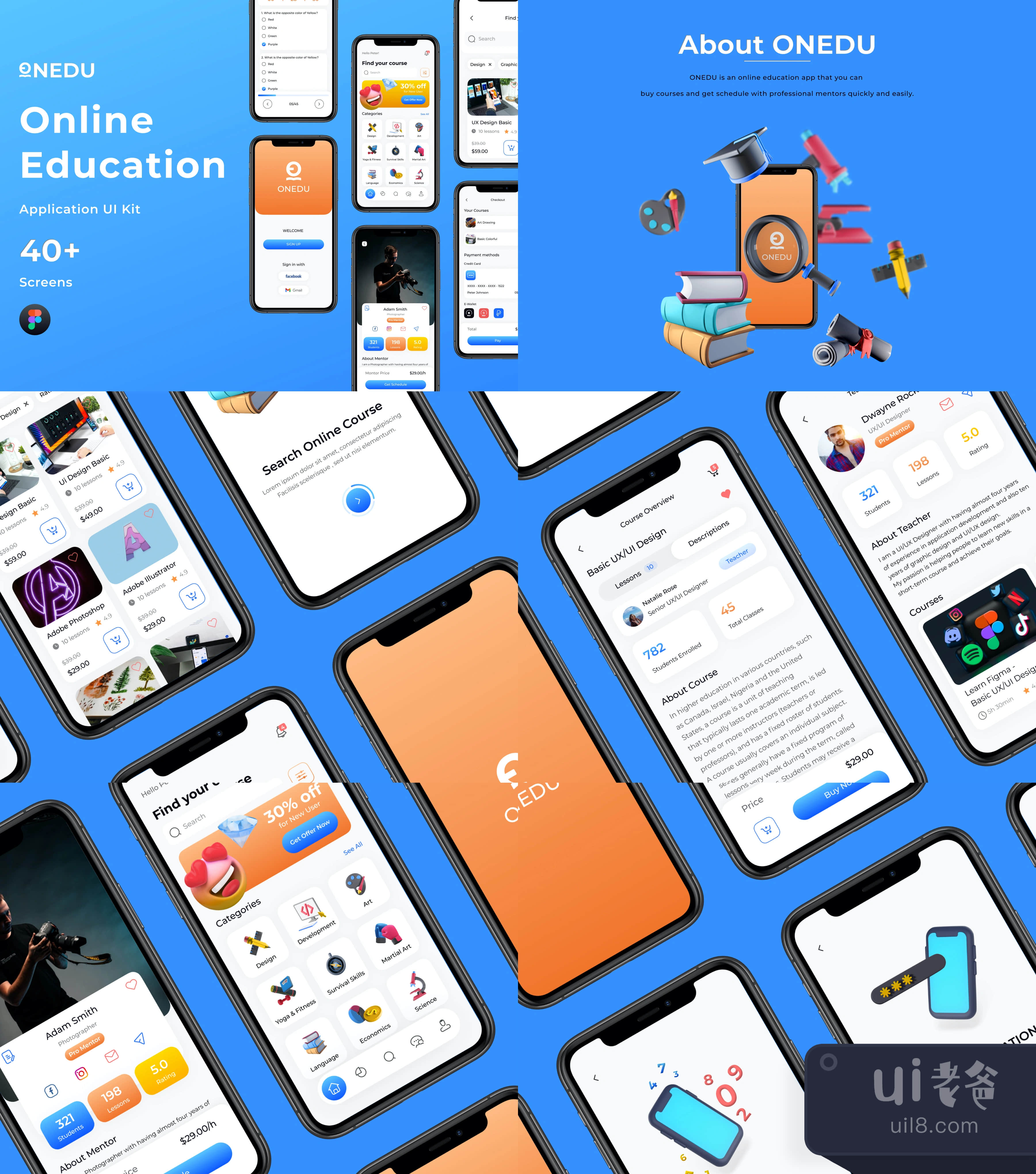 ONEDU - 在线教育应用UI包 (ONEDU - Online Education App UI插图