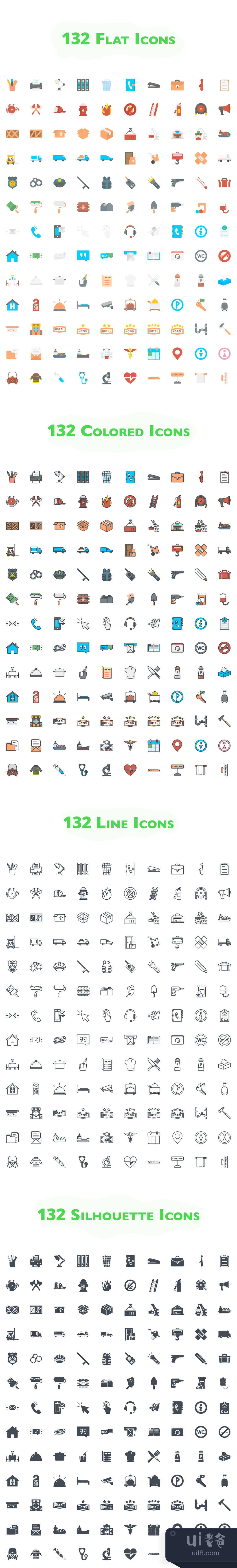 528个服务图标 (528 Service Icons)插图1