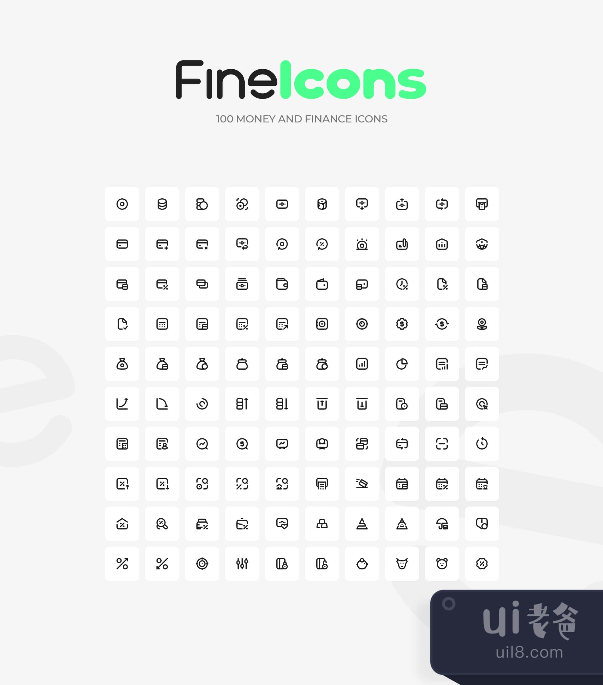 FineIcons货币和金融包 (FineIcons Money and Finance Pack)插图