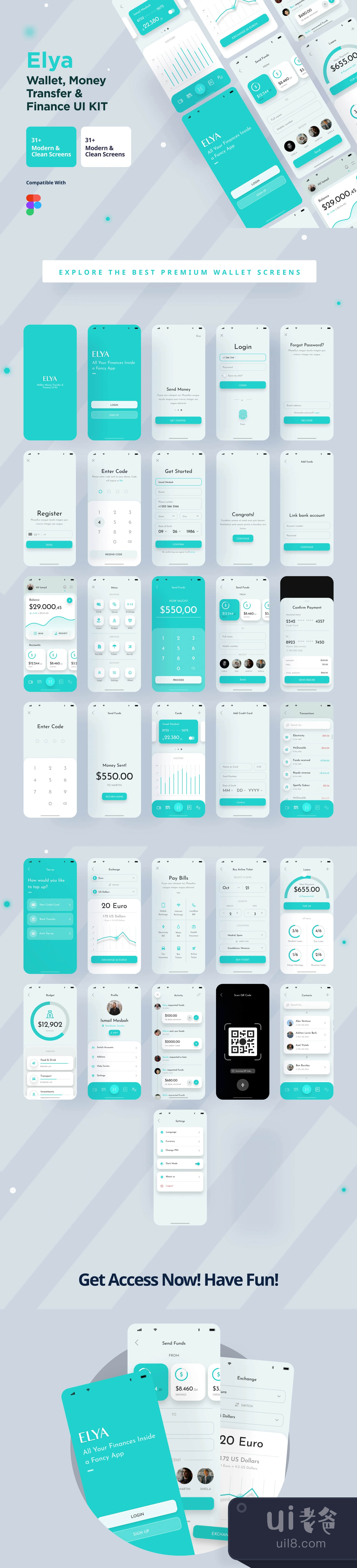 Elya - 钱包、金融和汇款的应用套件 (Elya App Kit For Wallet, Fin插图