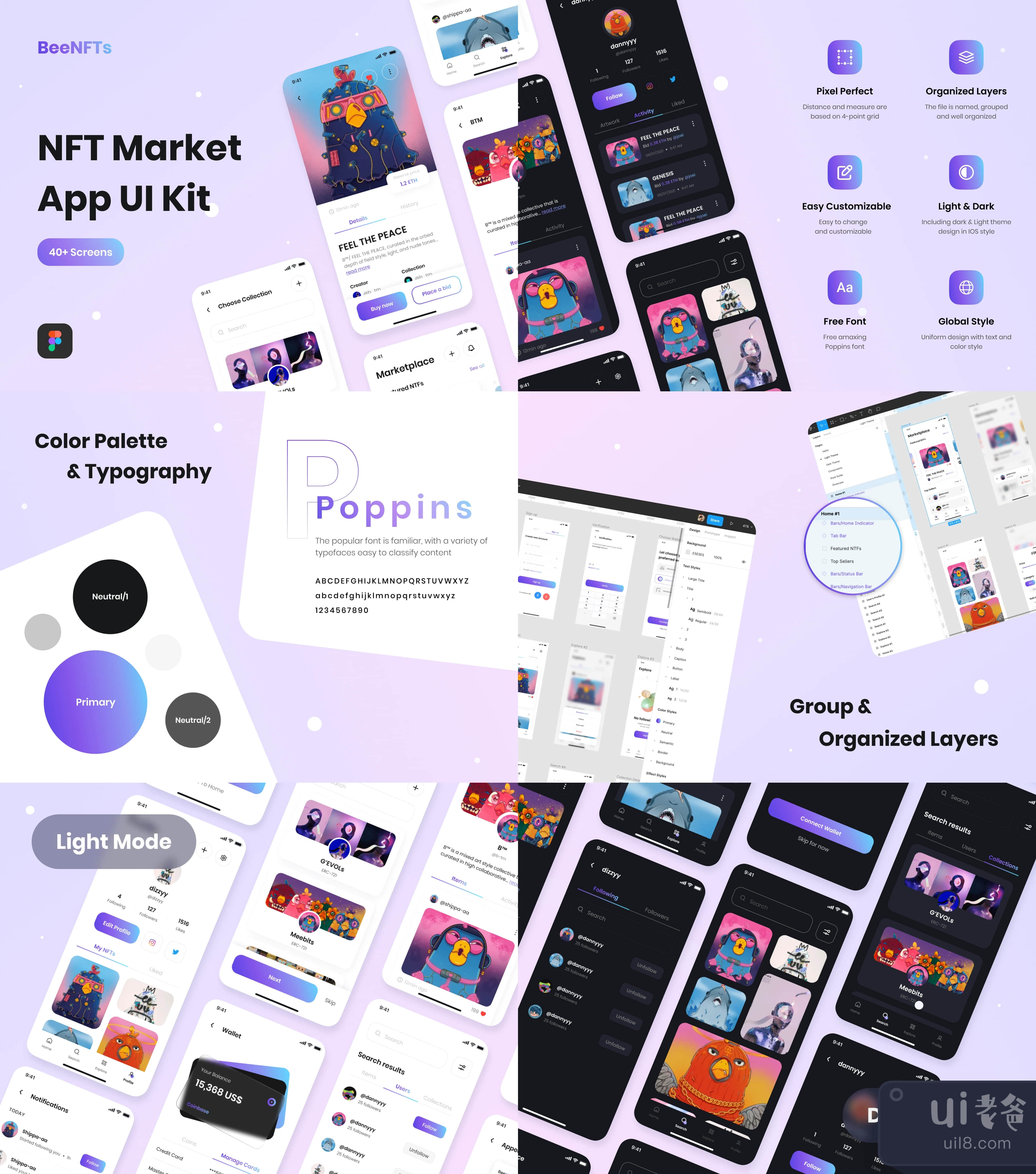 BeeNFTs - NFT市场应用UI Kit (BeeNFTs - NFT Market App插图1
