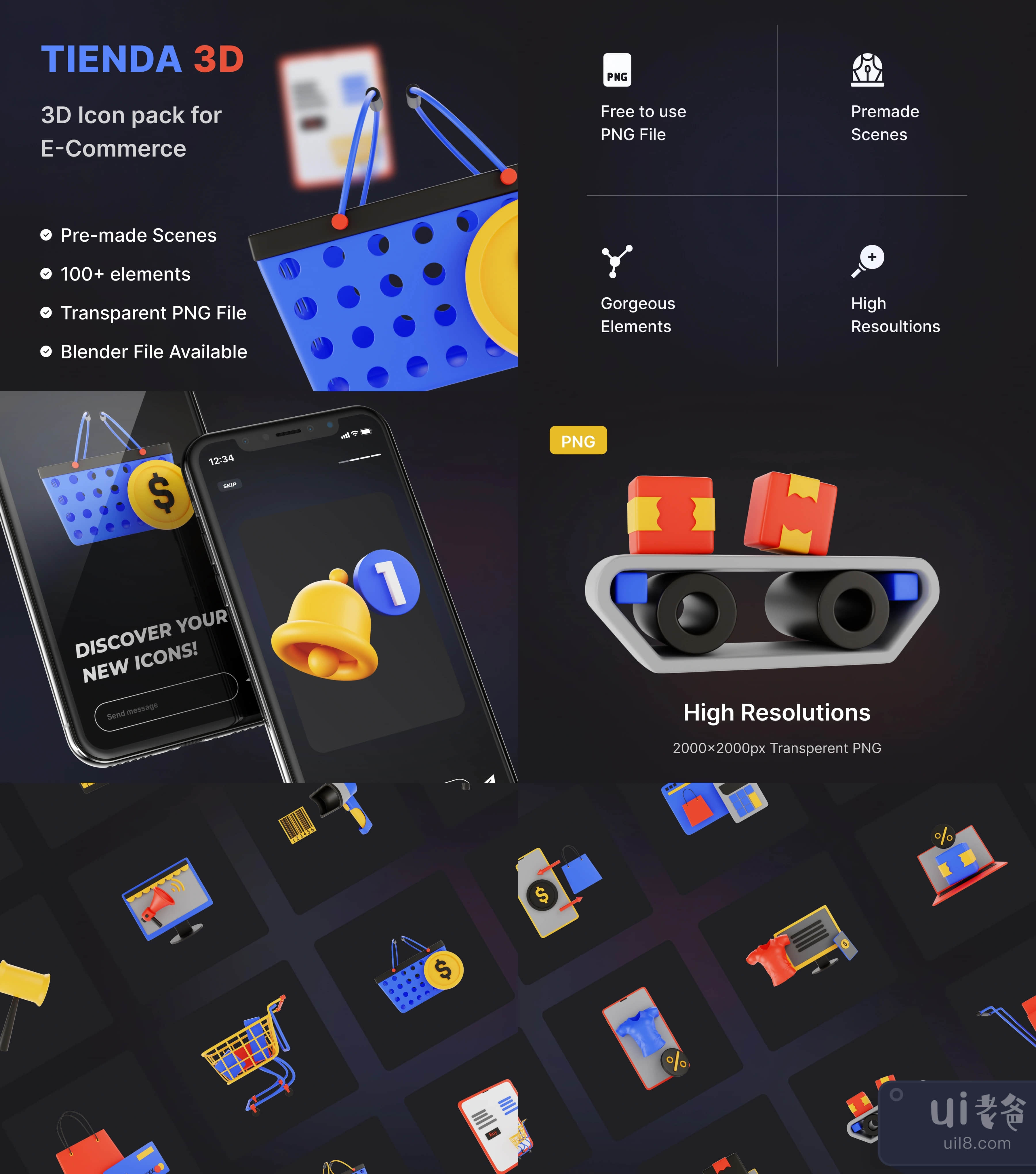 Tienda 最好的电子商务商店3D图标包 (Tienda Best 3D Icon Pack fo插图1