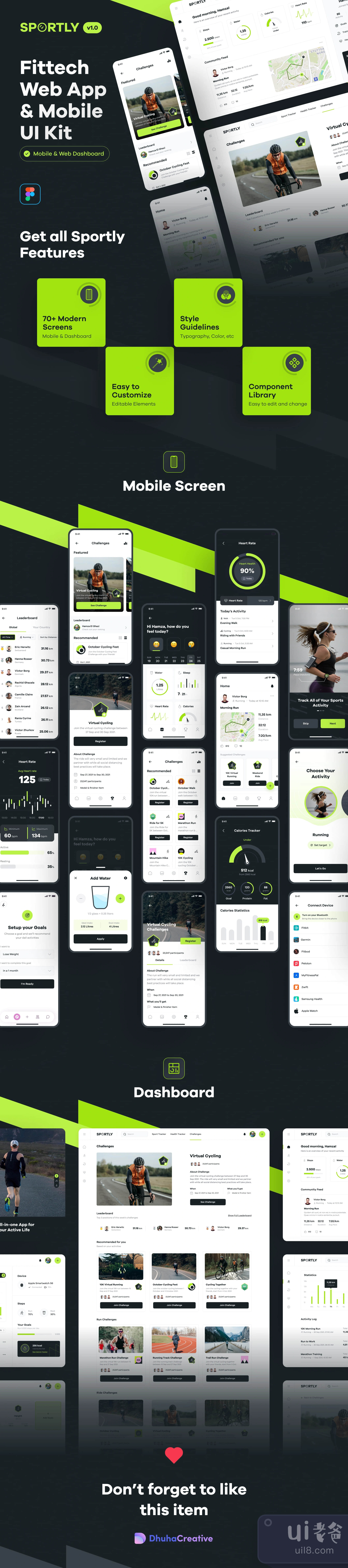 Sportly - Fittech App UI Kit (Sportly - Fittech Ap插图