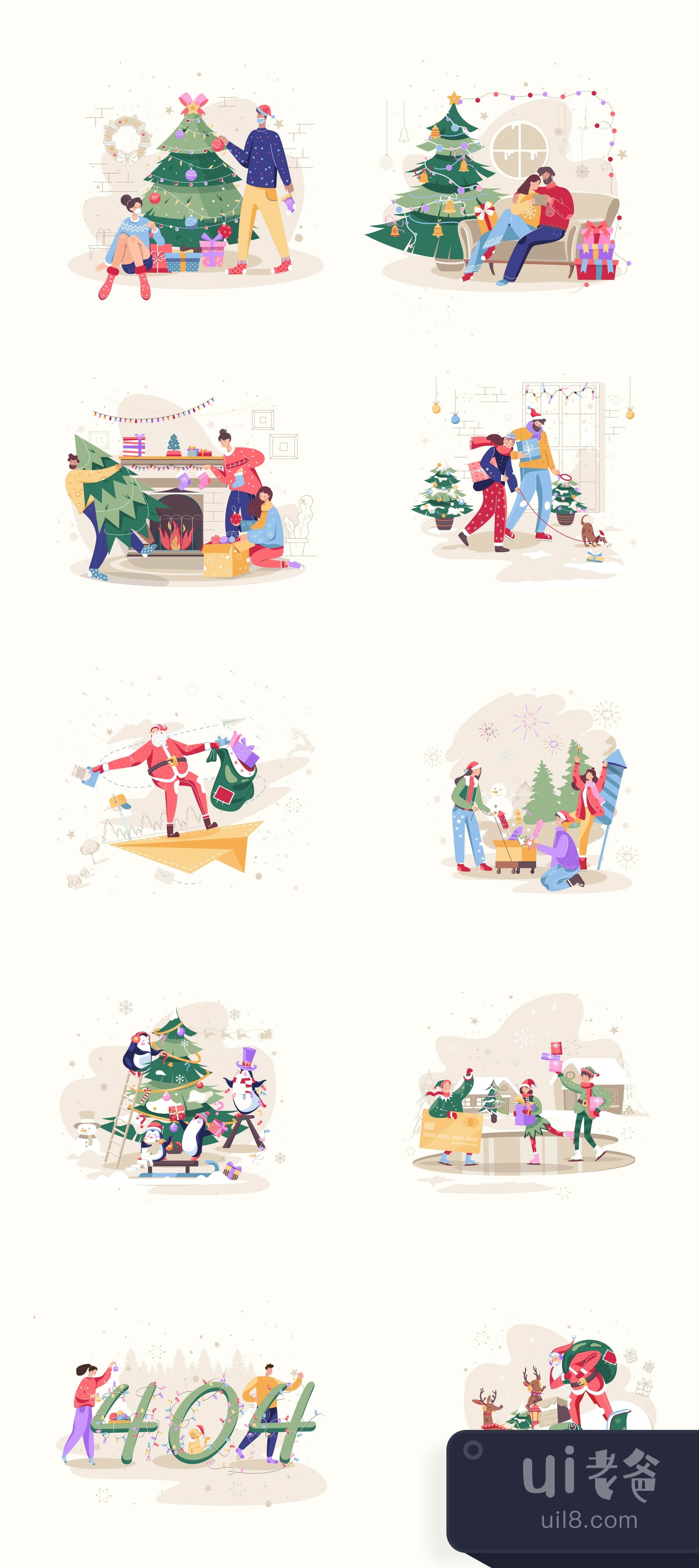 新年插画主题 (New Year Illustrations Theme)插图