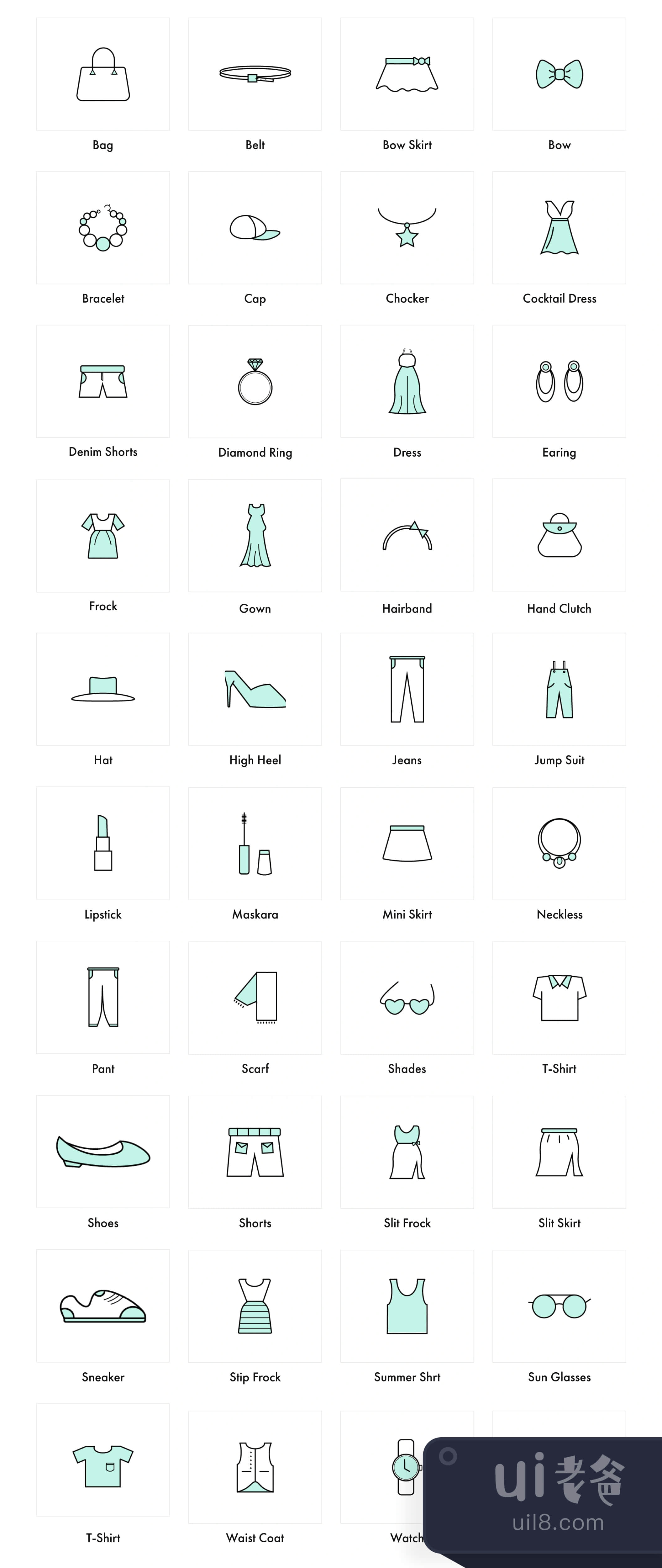 衣服和配件图标 (Clothes & Accessories Icons)插图